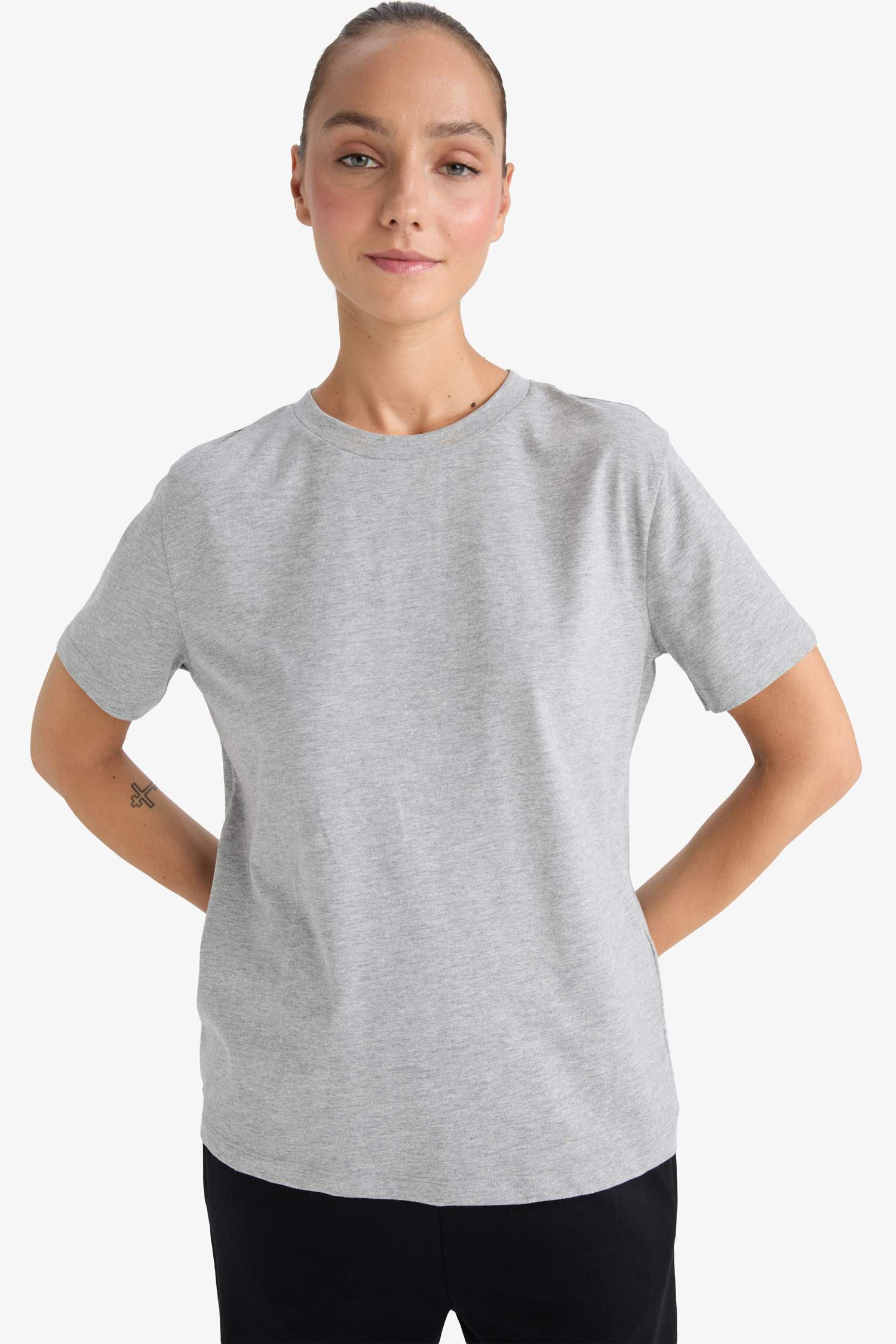 Regular Fit Crew Neck Basic Cotton T-Shirt
