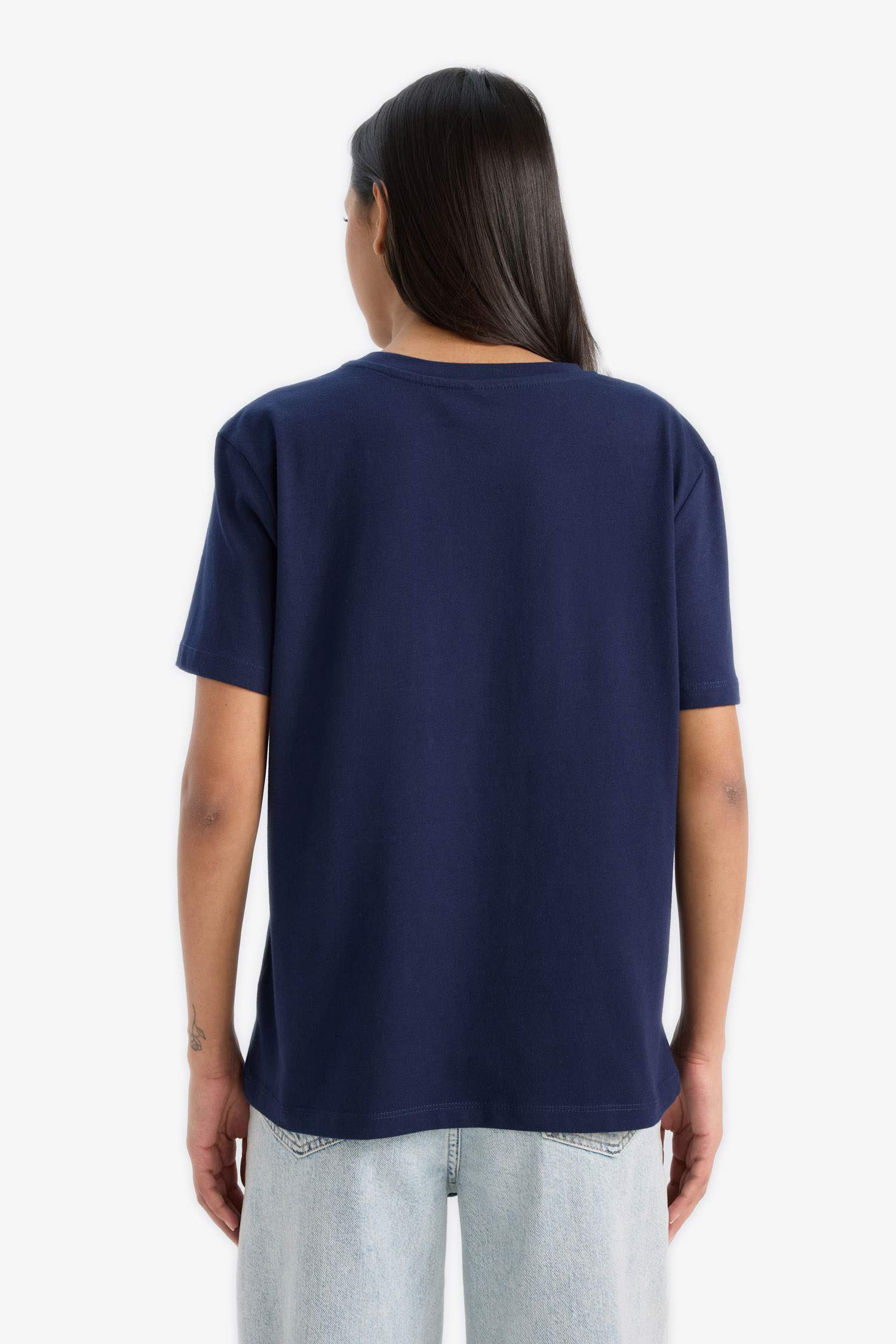 Regular Fit Crew Neck Basic Cotton T-Shirt