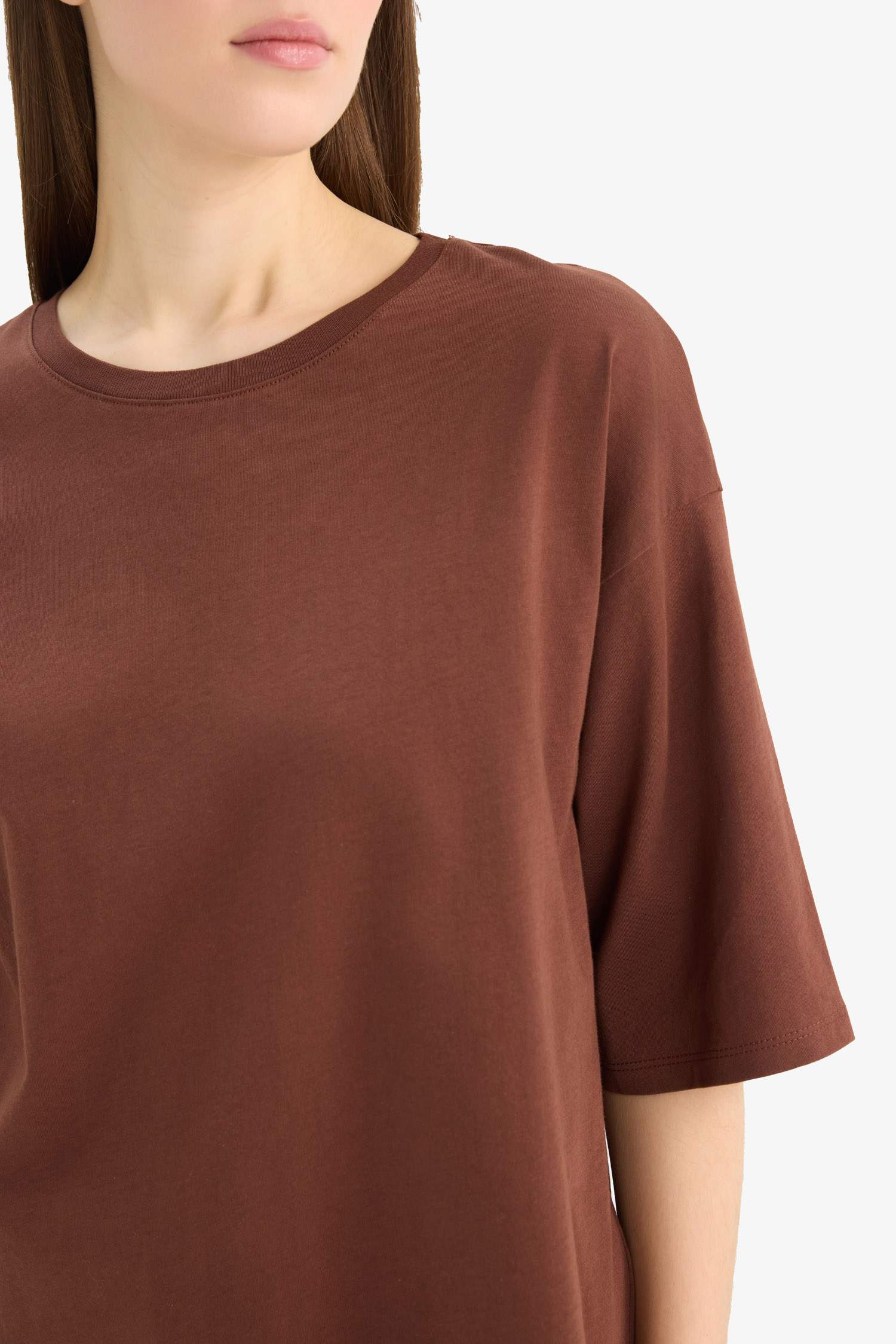 Oversize Fit Crew Neck Basic Cotton Short Sleeve T-Shirt