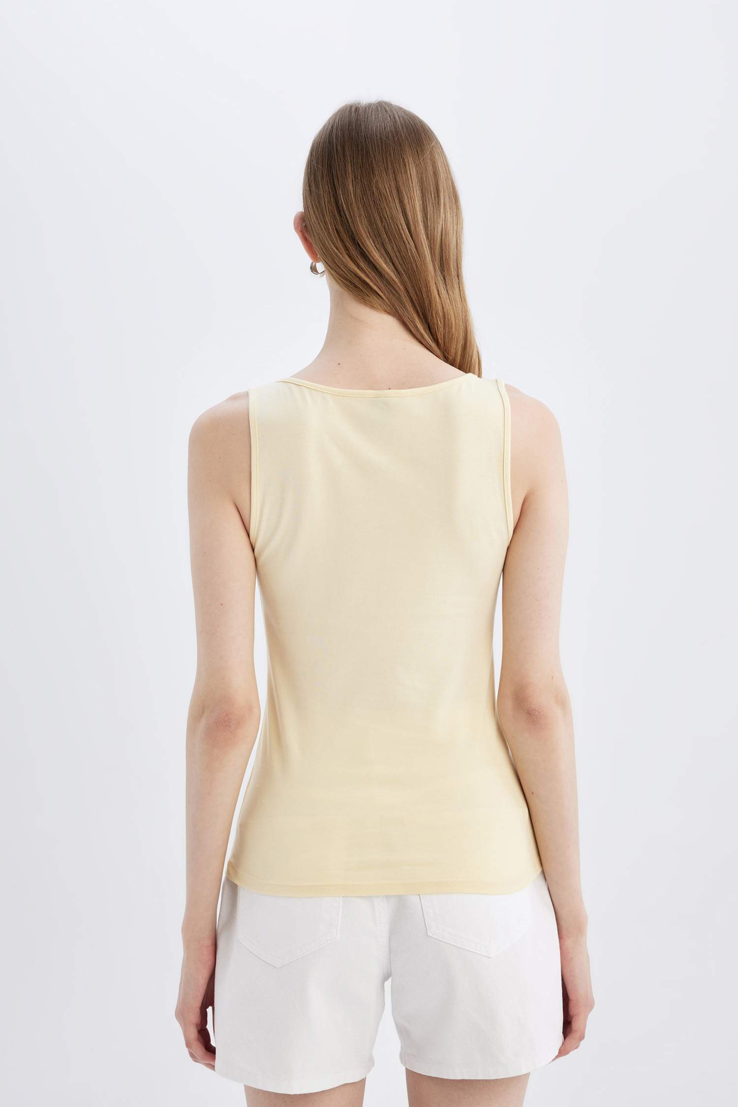 Slim Fit Ribana Crew Neck Sleeveless Tank Top