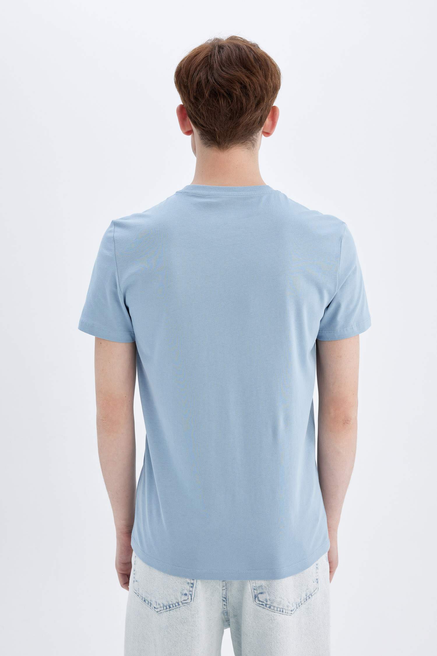 Slim Fit Crew Neck Printed Organic Cotton Short Sleeve T-Shirt