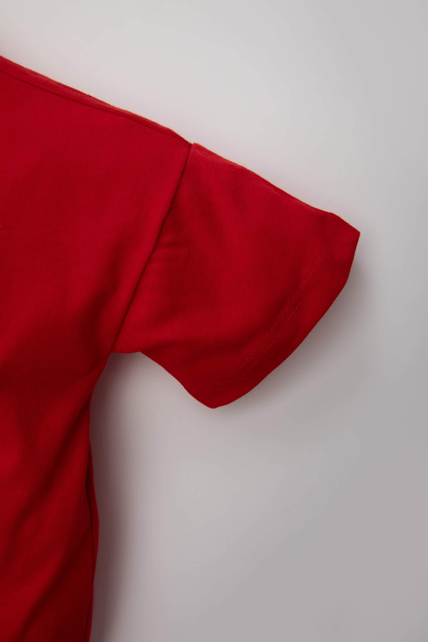 Erkek Bebek Bisiklet Yaka Baskılı Kısa Kollu Tişört