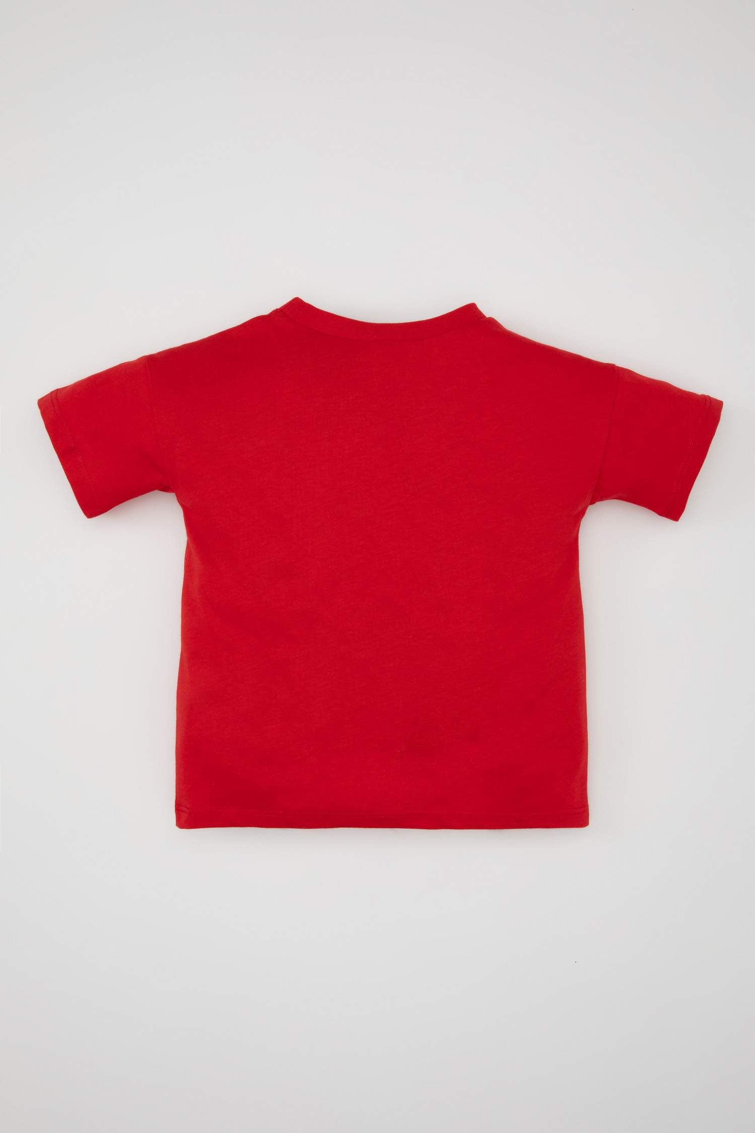 Erkek Bebek Bisiklet Yaka Baskılı Kısa Kollu Tişört