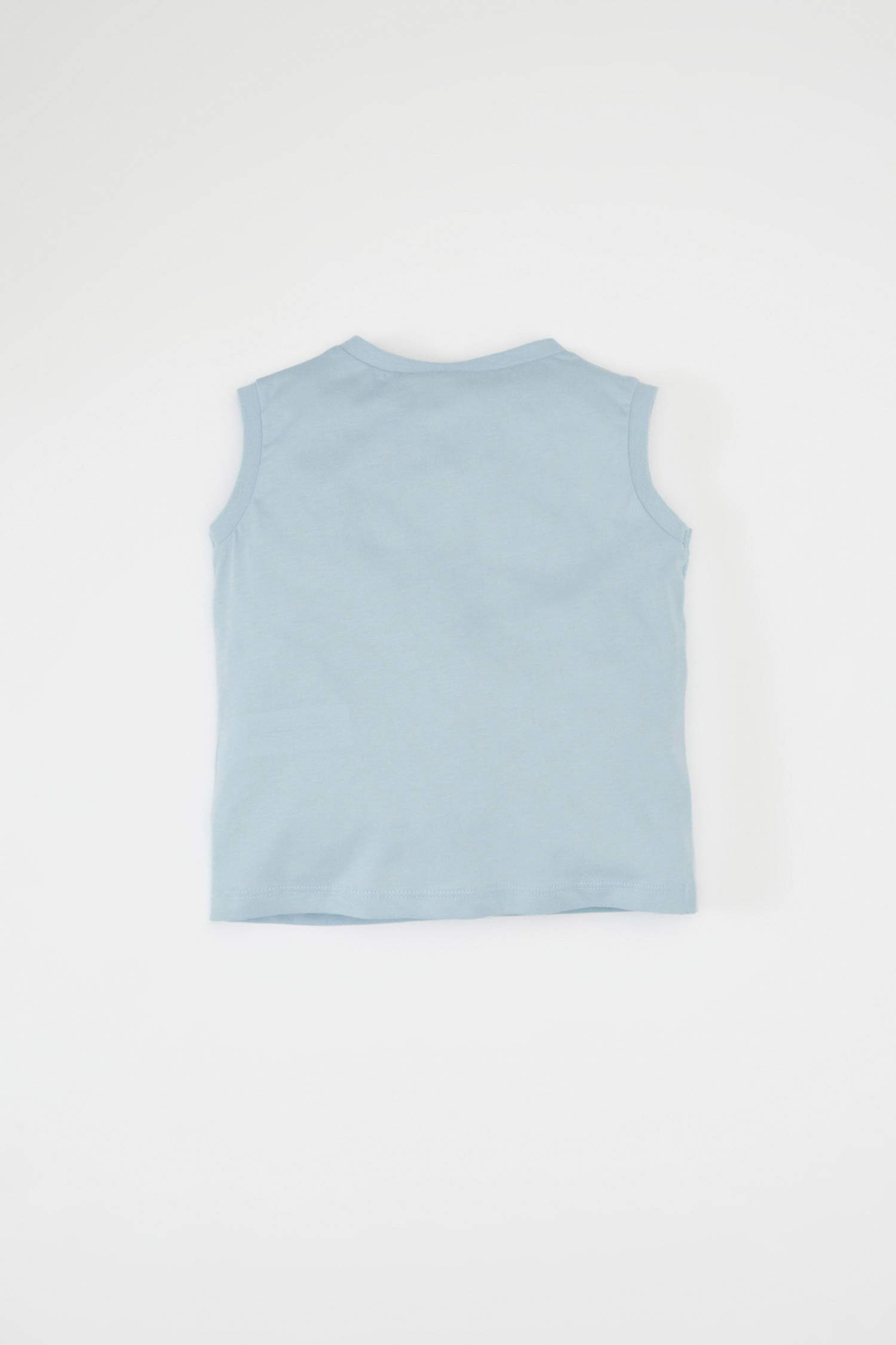 تيشيرت كت ولادي بطبعة شعار قصة عادية بدون ردن