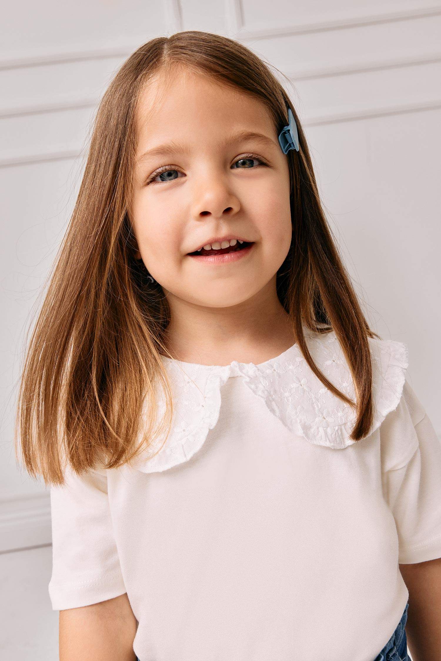 Baby Girl Lace Collar Short Sleeve T-shirt