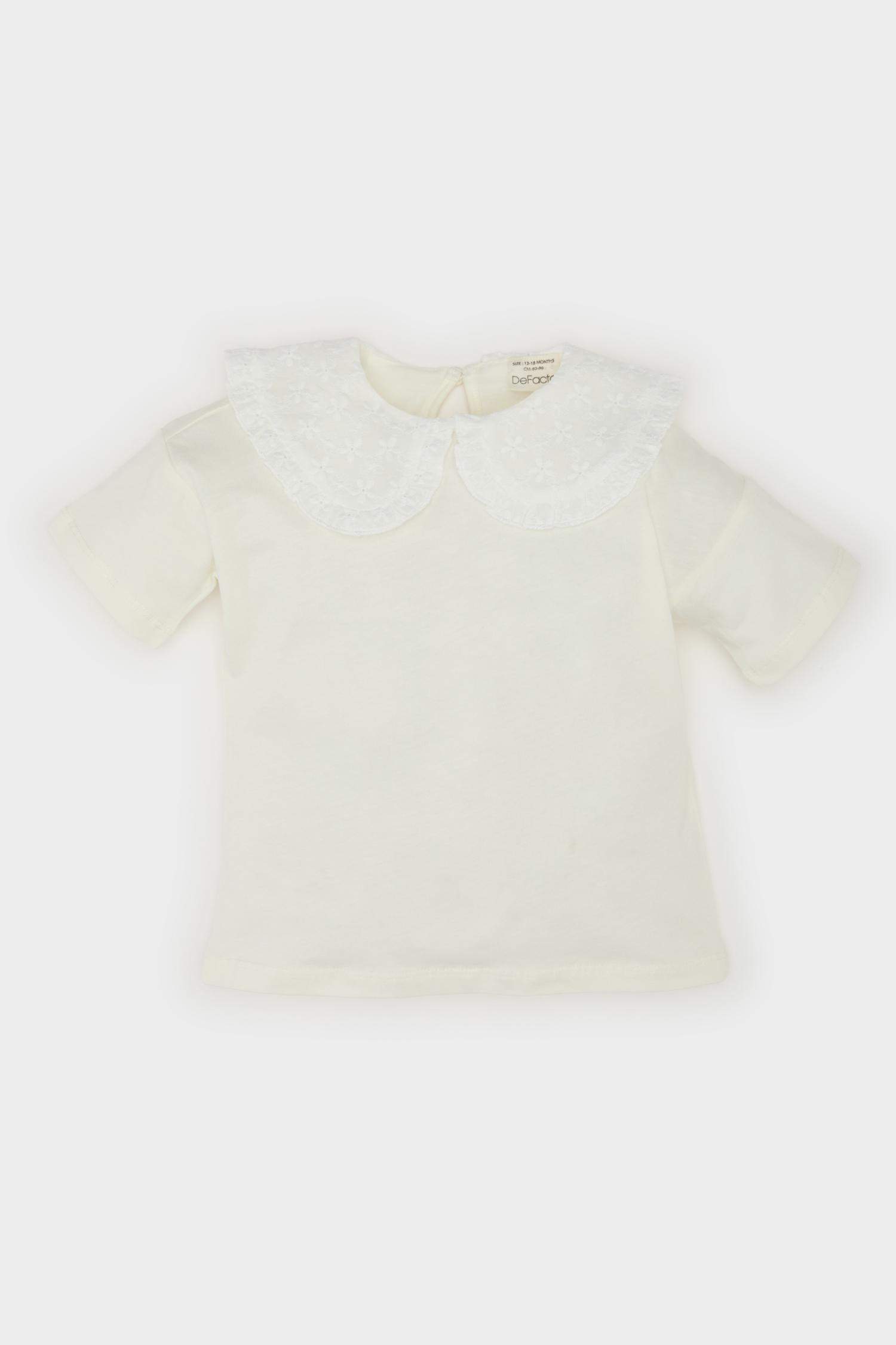 Baby Girl Lace Collar Short Sleeve T-shirt