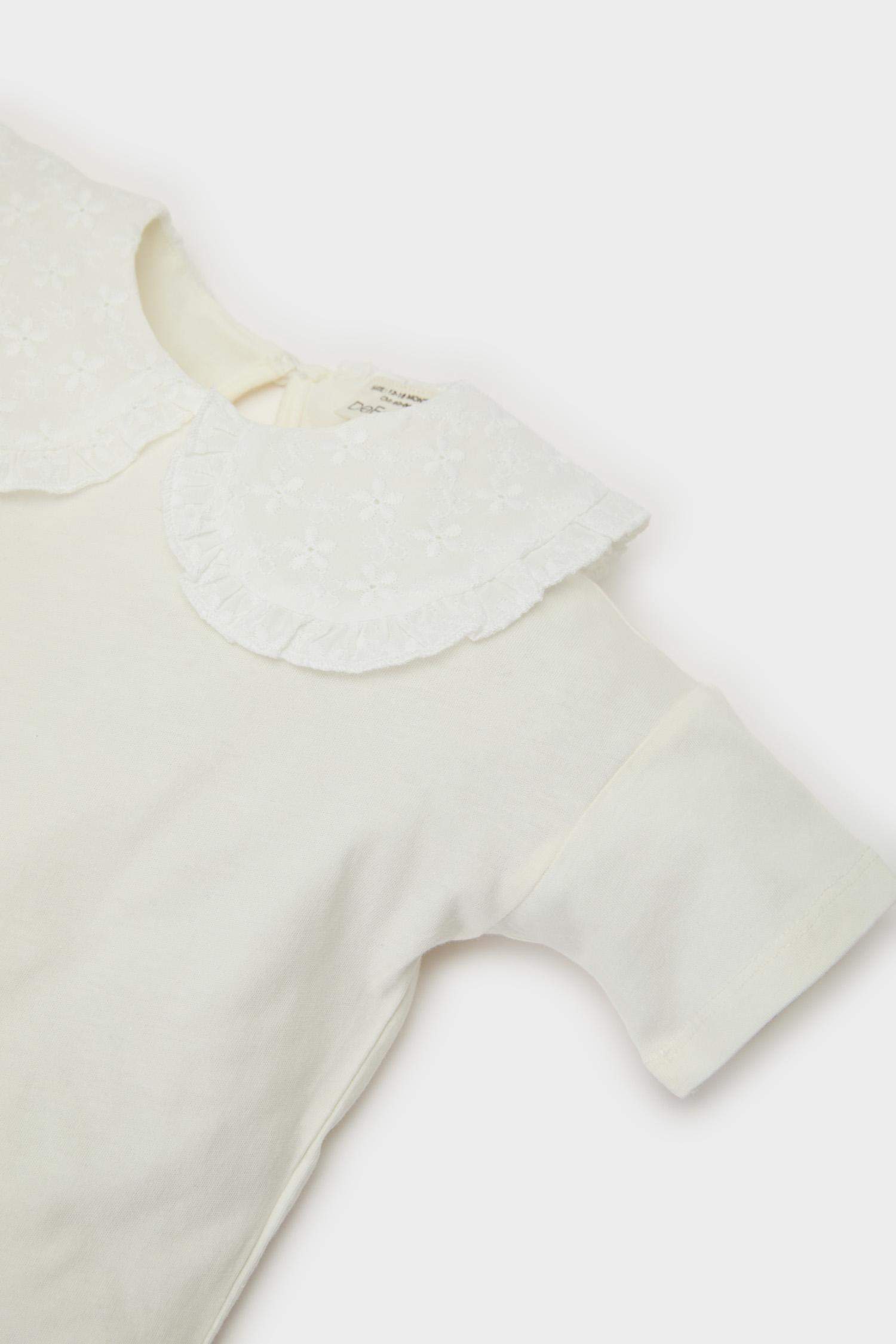 Baby Girl Lace Collar Short Sleeve T-shirt