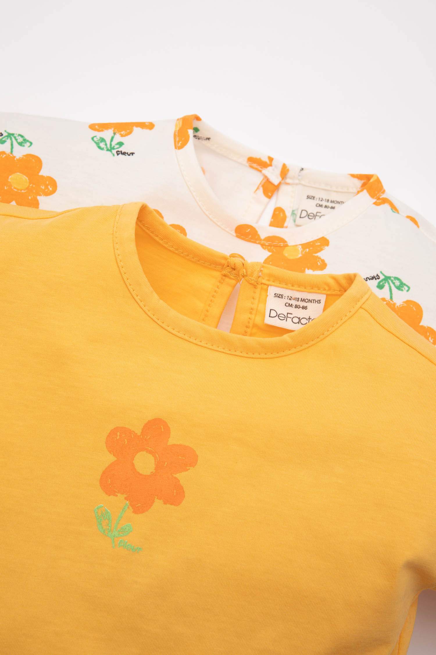 Baby Girl Crew Neck Floral Short Sleeve T-Shirt 2 Piece