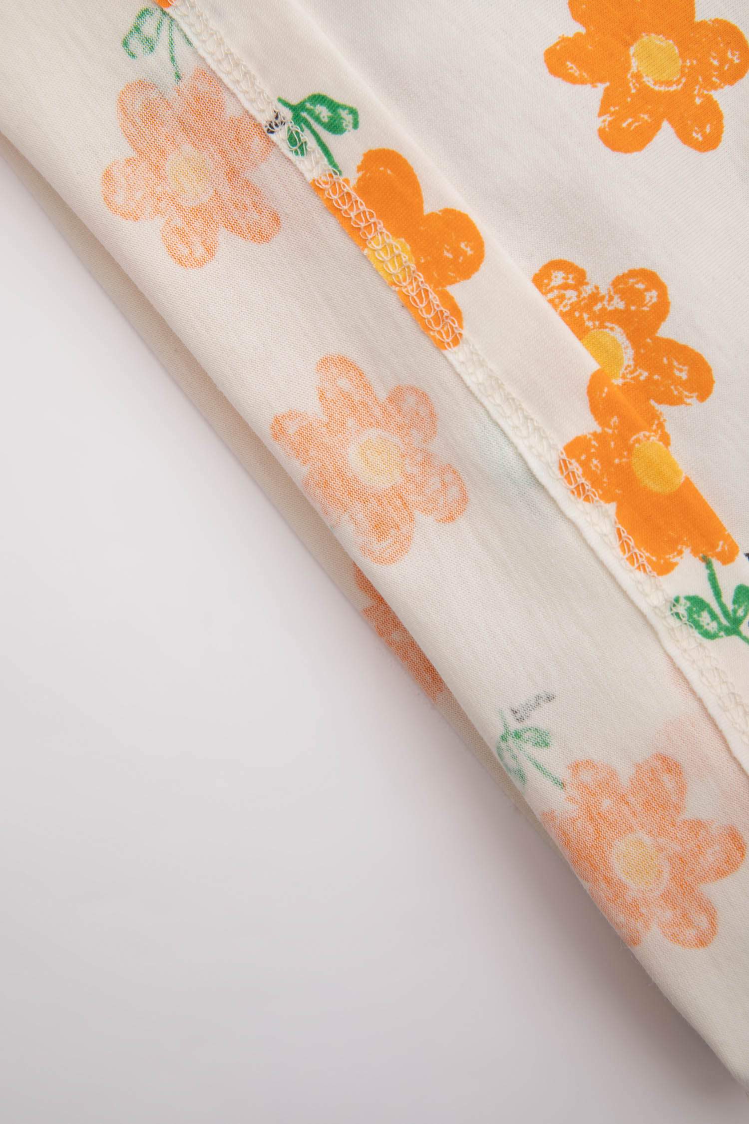 Baby Girl Crew Neck Floral Short Sleeve T-Shirt 2 Piece