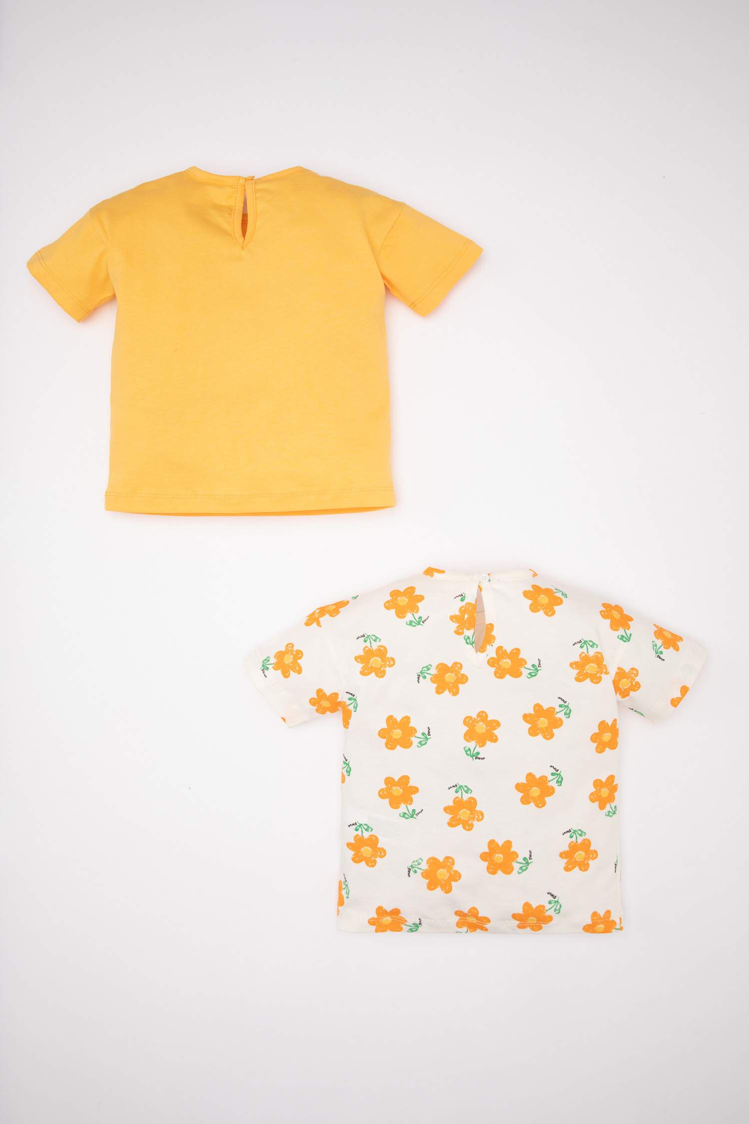 Baby Girl Crew Neck Floral Short Sleeve T-Shirt 2 Piece