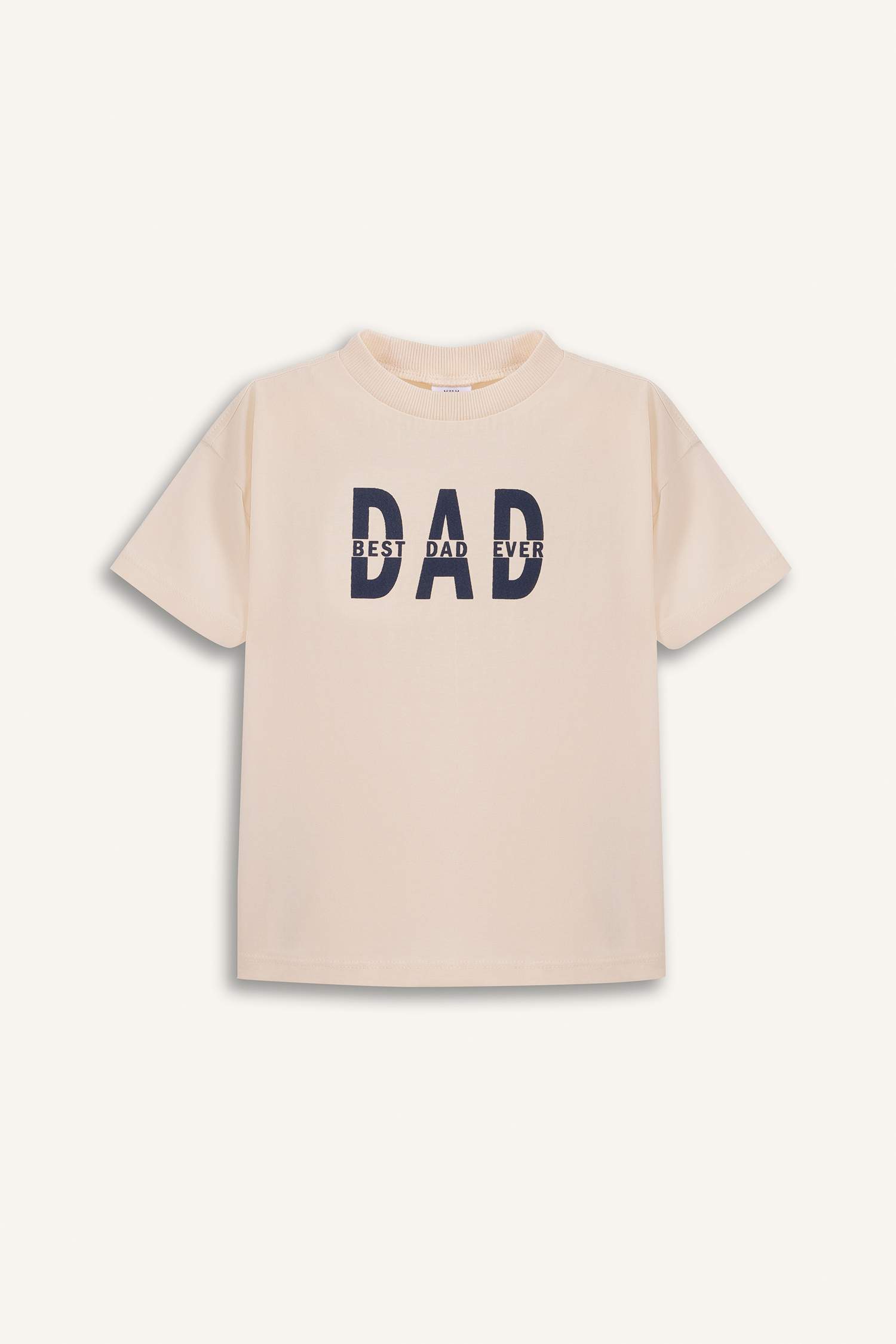 تيشيرت بيبي ولادي نص ردن بطبعة شعار قصة عادية بياخة مستديرة