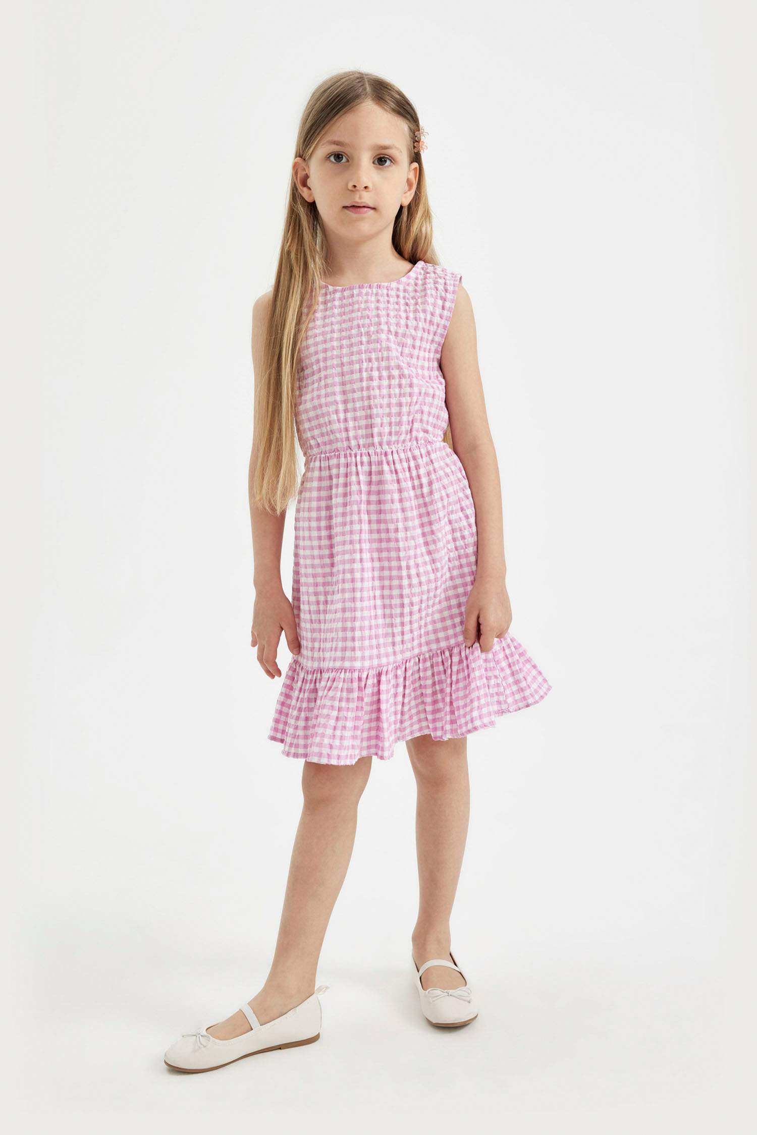 Girl Checkered Sleeveless Dress