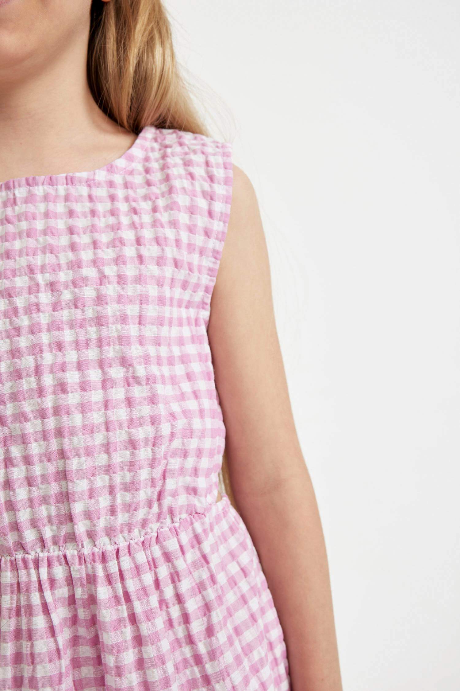 Girl Checkered Sleeveless Dress