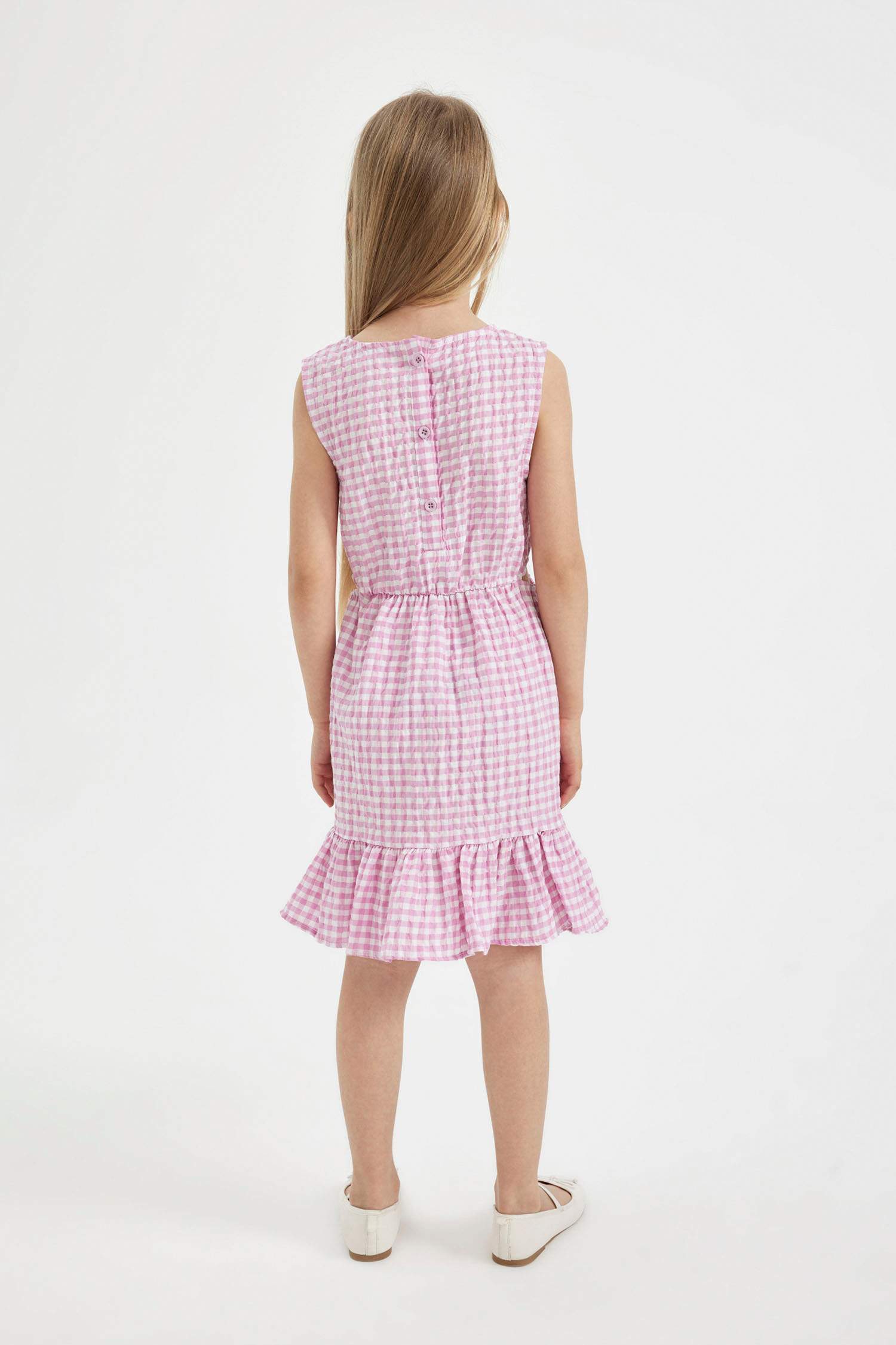 Girl Checkered Sleeveless Dress