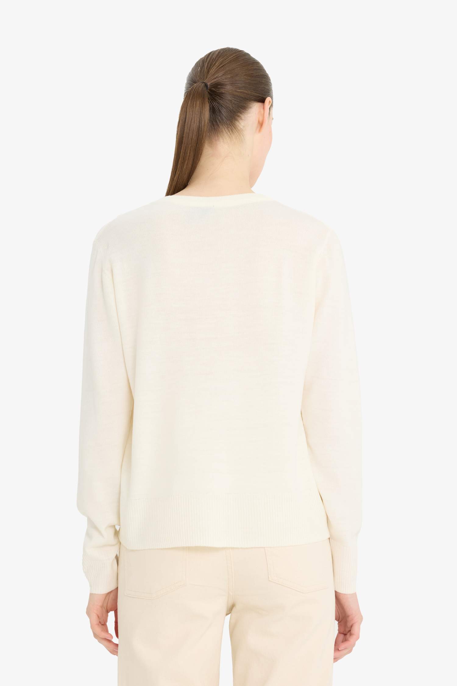 Relax Fit Soft Texture V Neck Basic Knitted Pullover