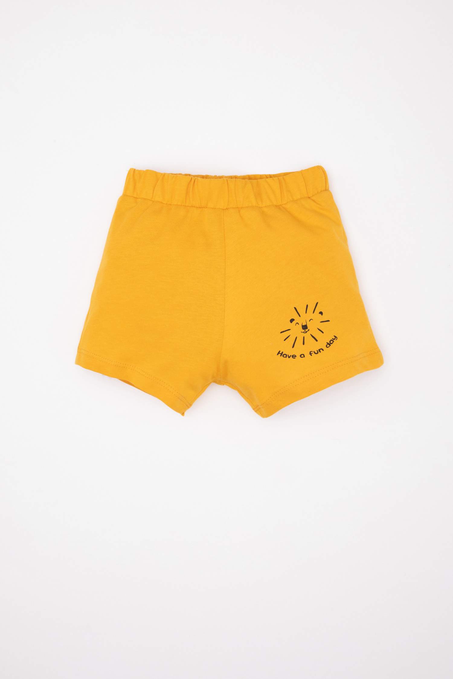 Erkek Bebek 2'li Takım Bisiklet Yaka Baskılı Kısa Kollu Tişört Şort