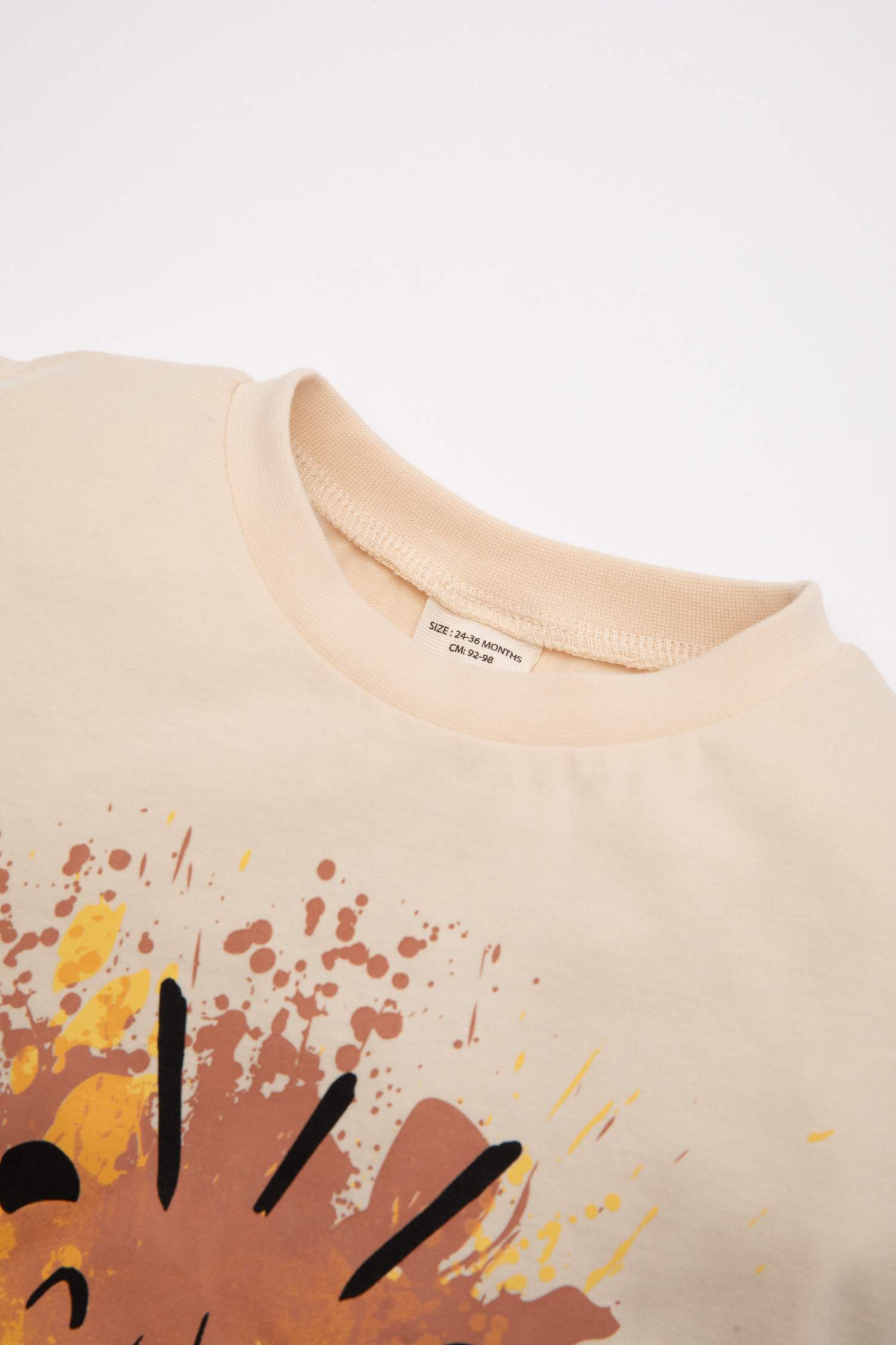 Erkek Bebek 2'li Takım Bisiklet Yaka Baskılı Kısa Kollu Tişört Şort