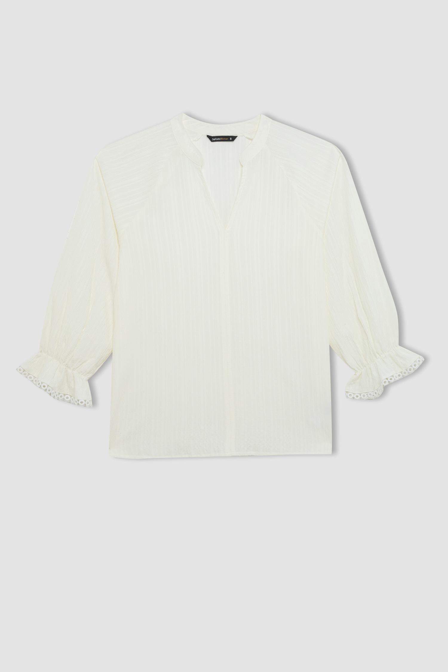 Блузка с длинным рукавом оверсайз с рукавами-фонариками крэш для женщин