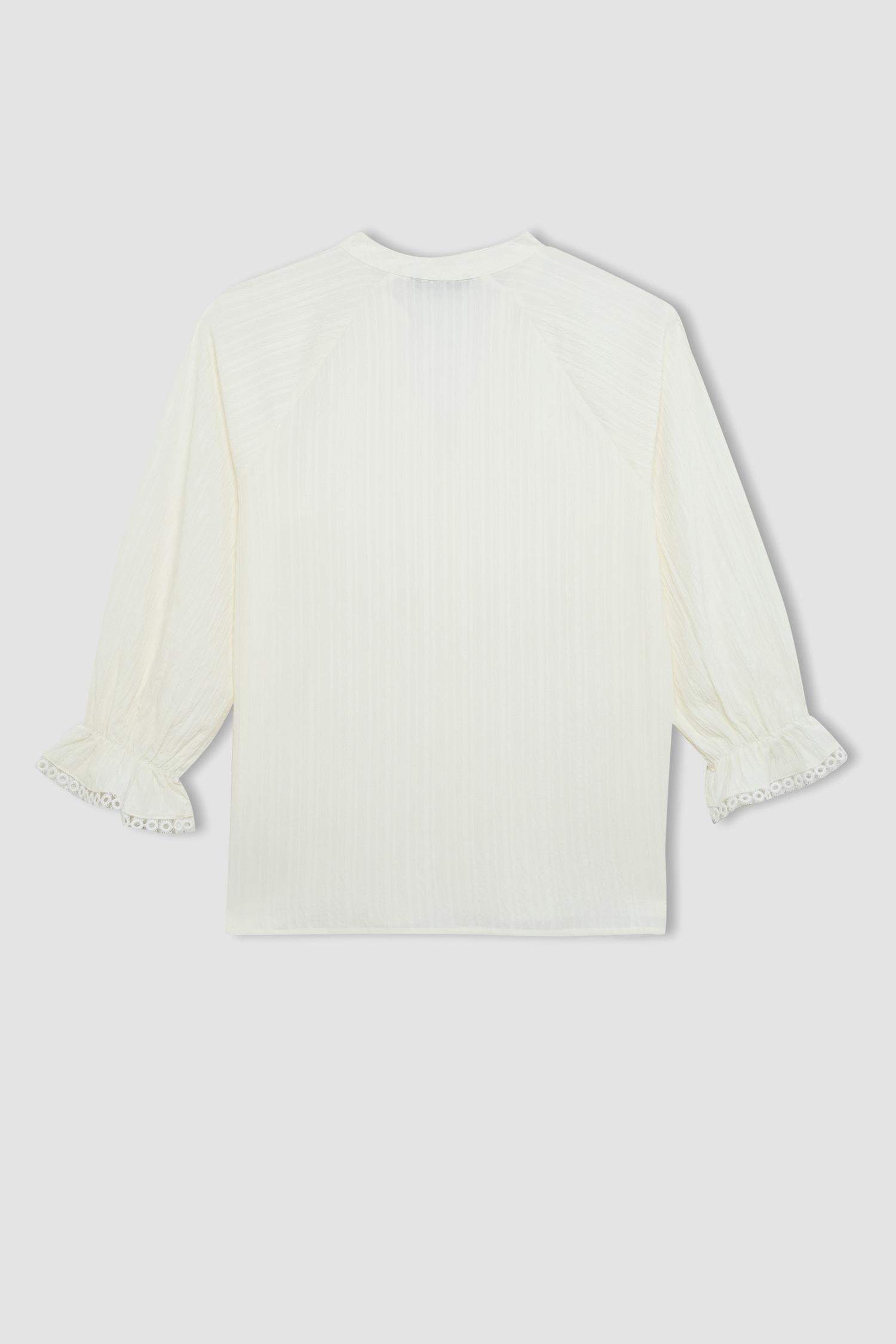 Блузка с длинным рукавом оверсайз с рукавами-фонариками крэш для женщин