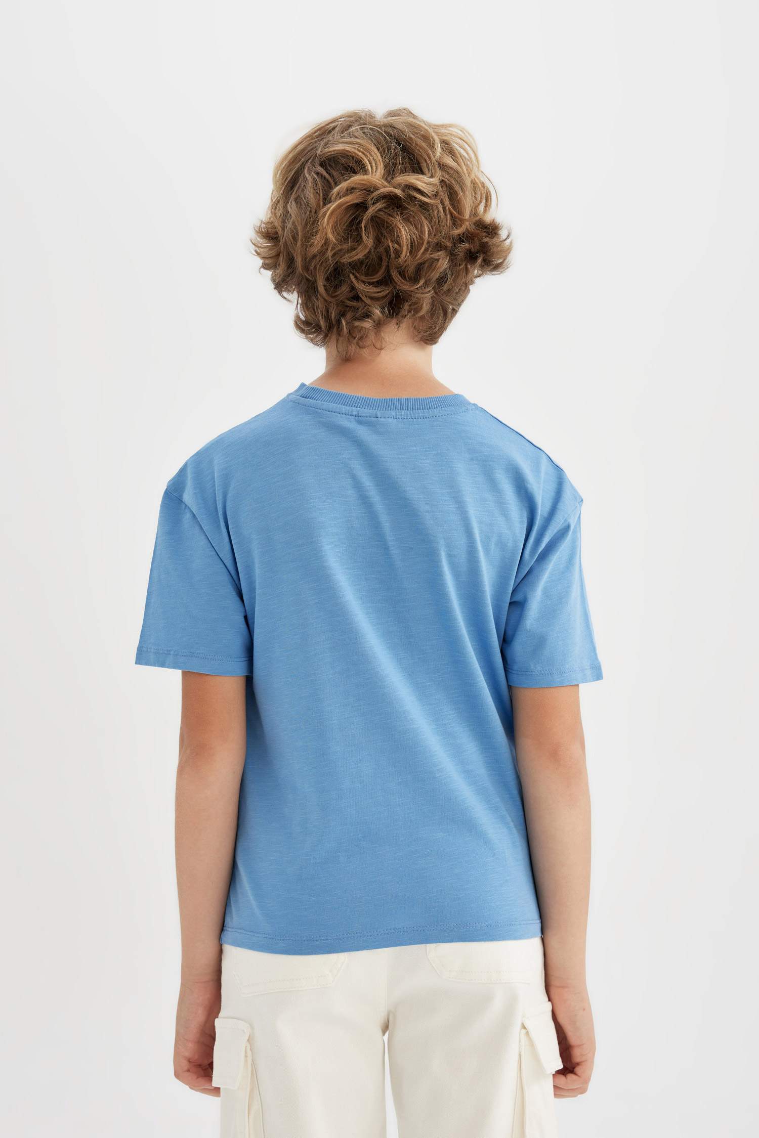 تيشيرت نص ردن ولادي اوفر سايز بياخة مستديرة