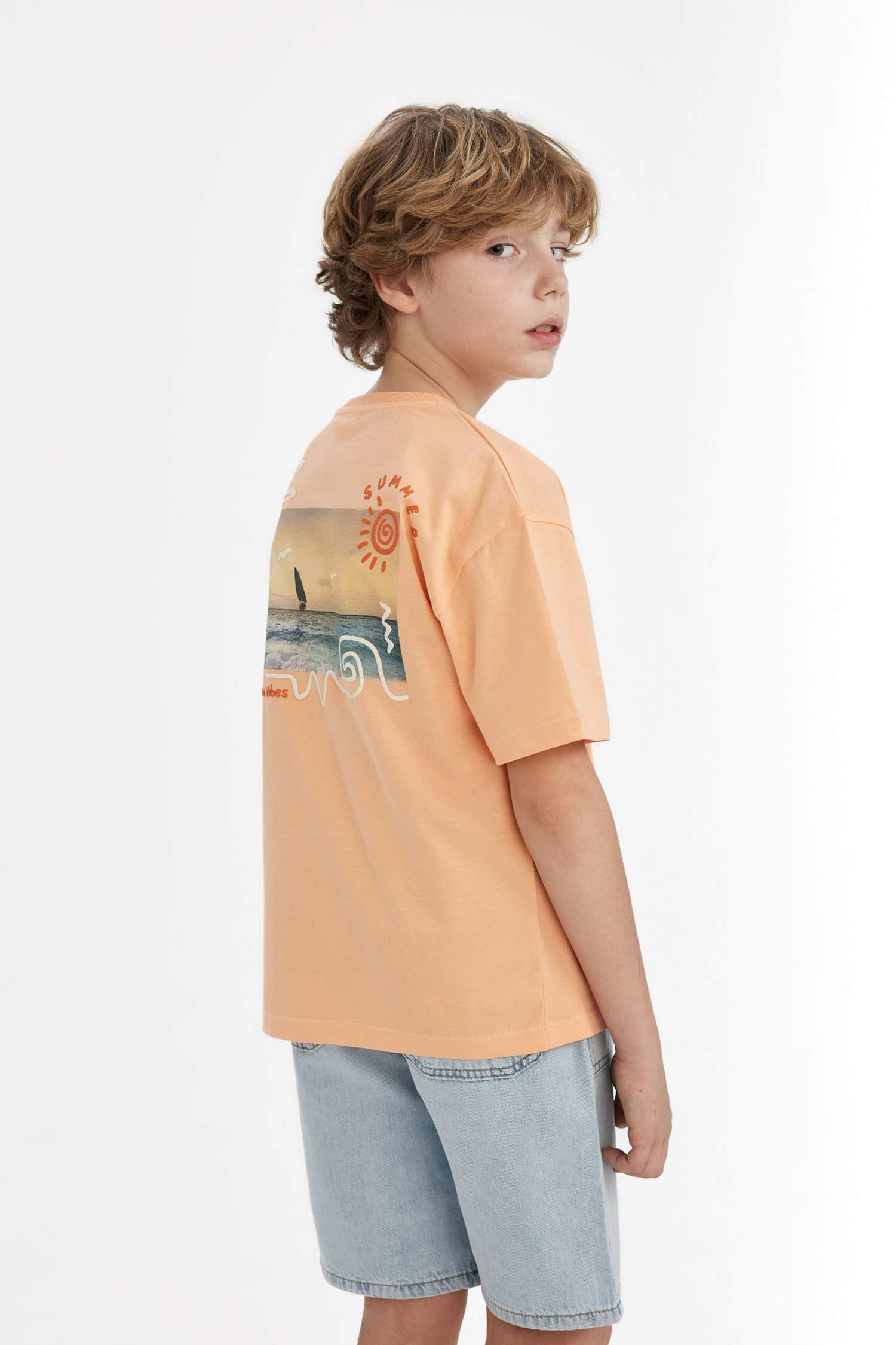 تيشيرت نص ردن ولادي اوفر سايز مطبوع