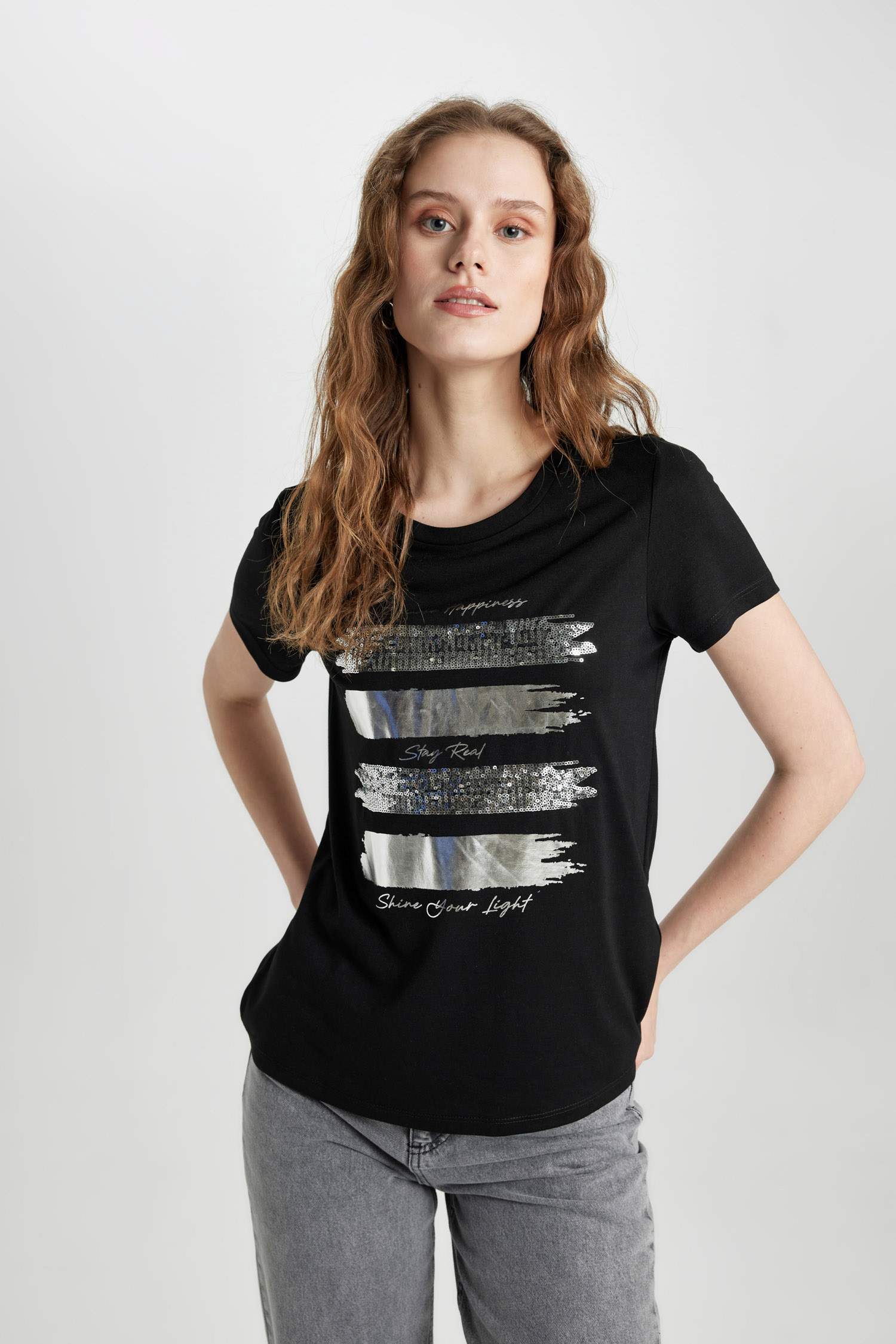 T-Shirt imprimé Coupe Régulière Col Ras Du Cou