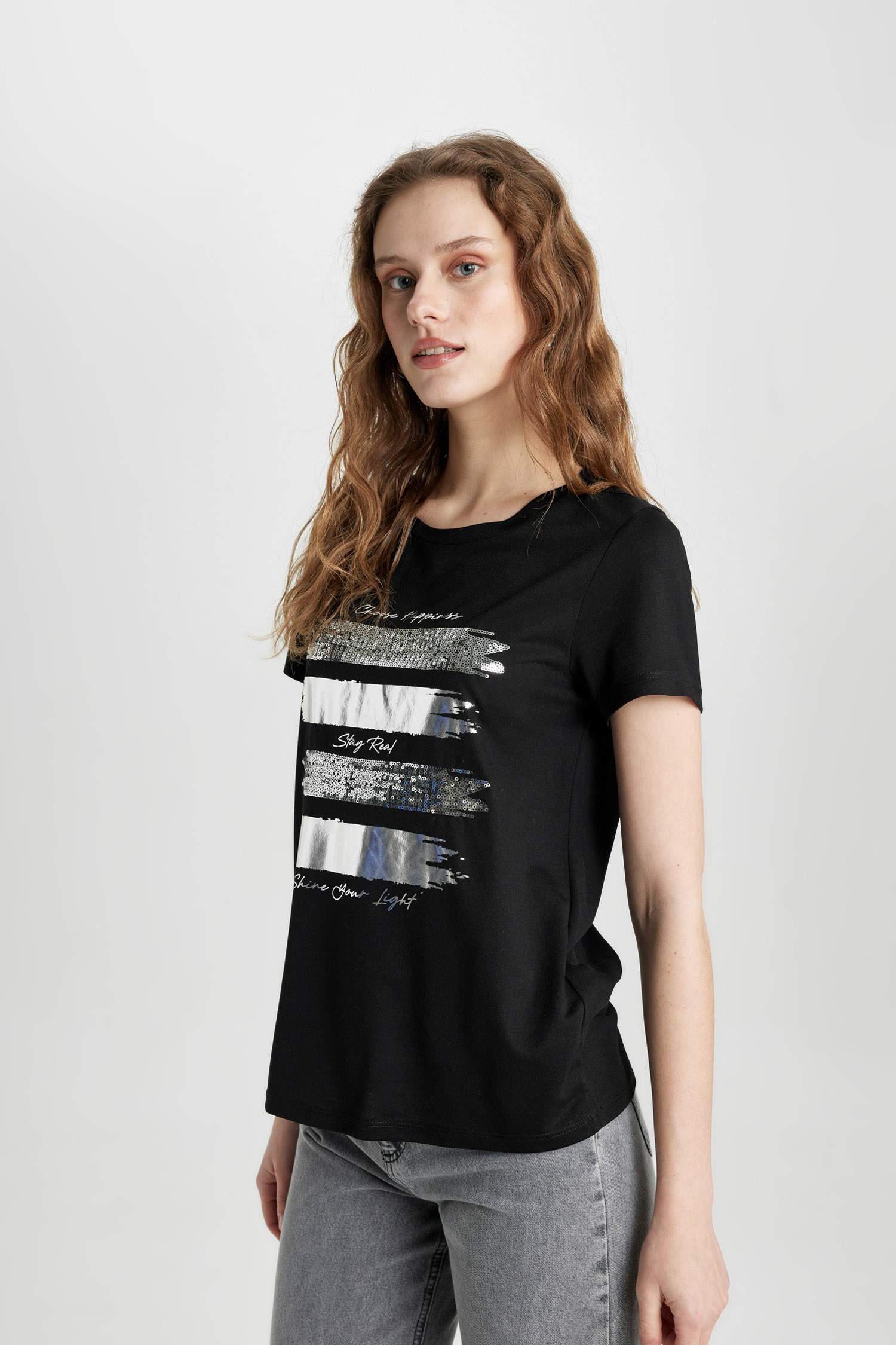 T-Shirt imprimé Coupe Régulière Col Ras Du Cou