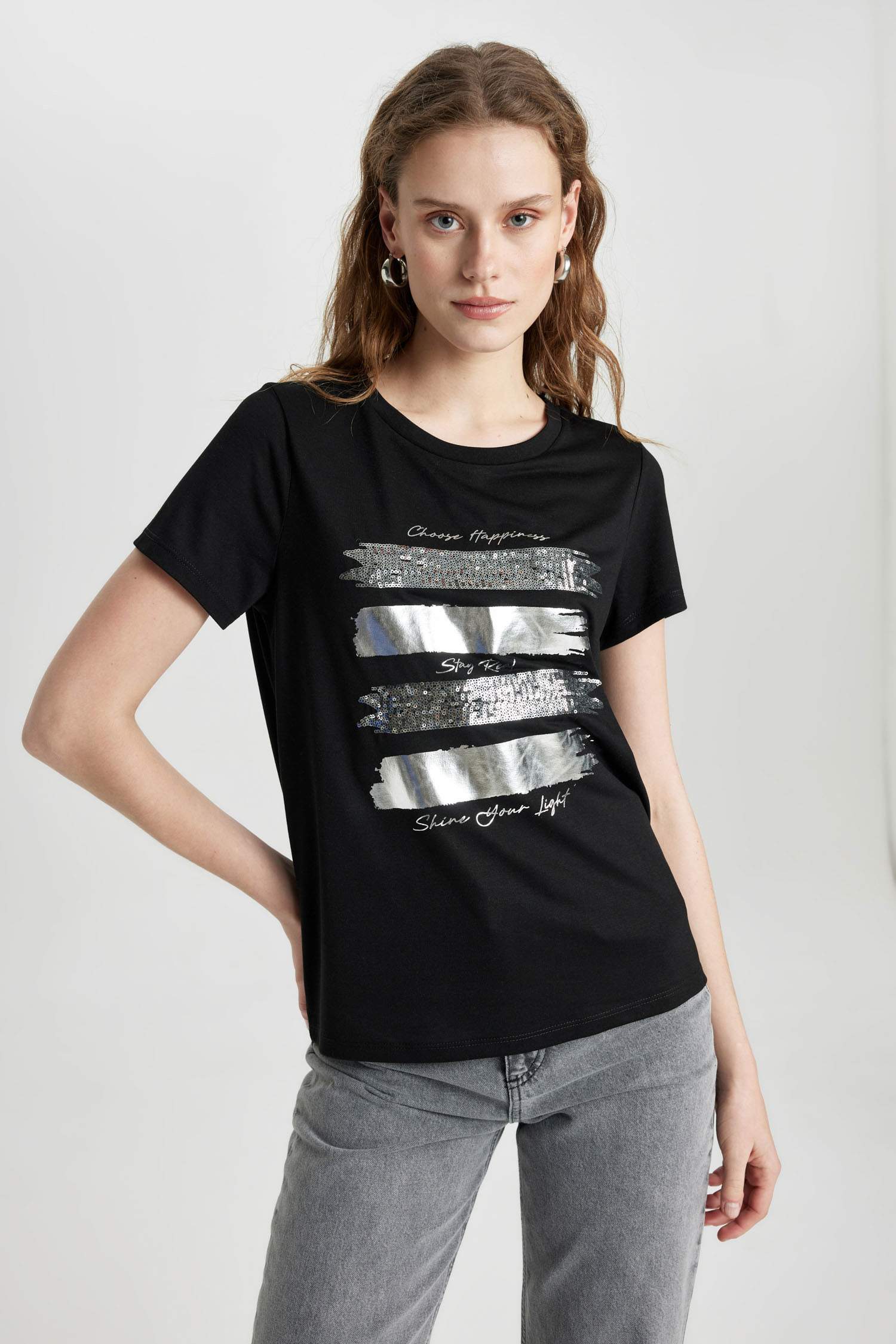 T-Shirt imprimé Coupe Régulière Col Ras Du Cou