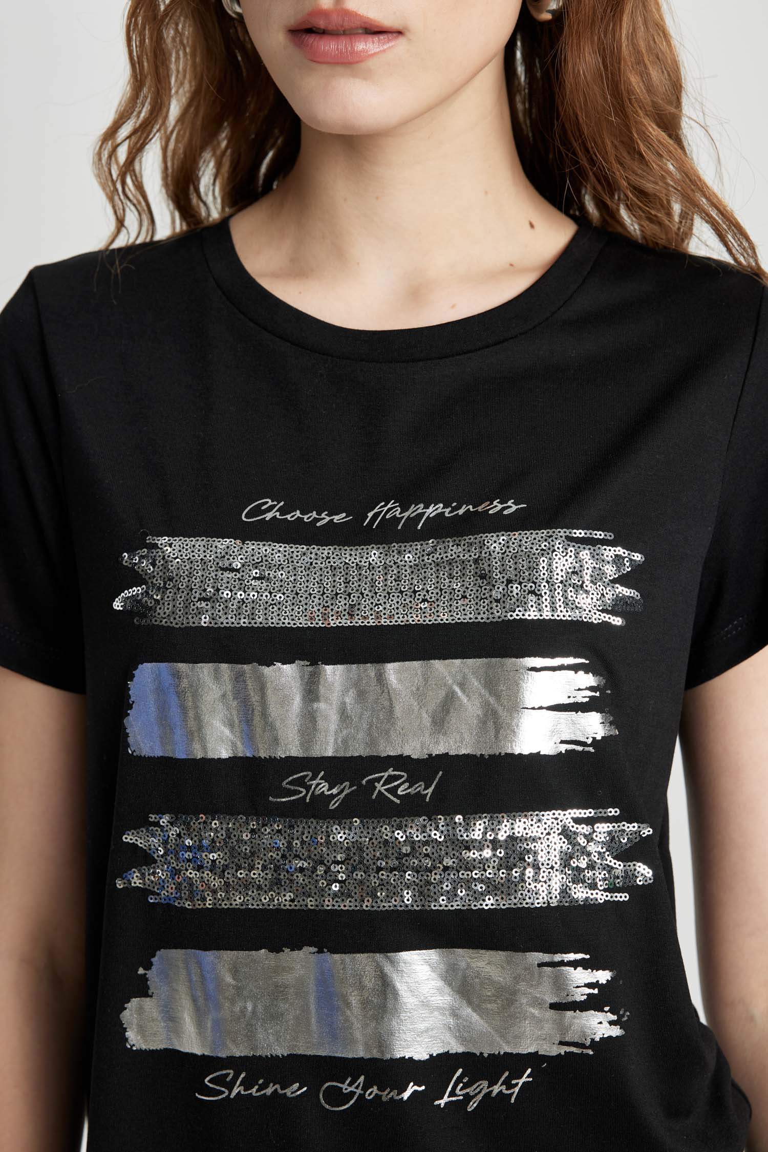 T-Shirt imprimé Coupe Régulière Col Ras Du Cou