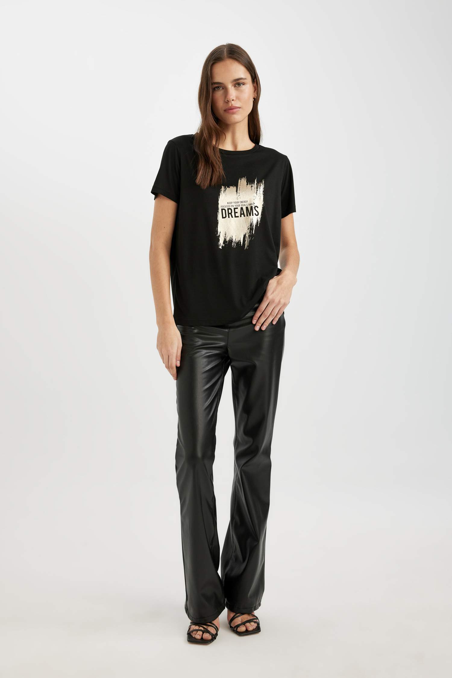 Regular Fit Crew Neck Printed Short Sleeve T-Shirt