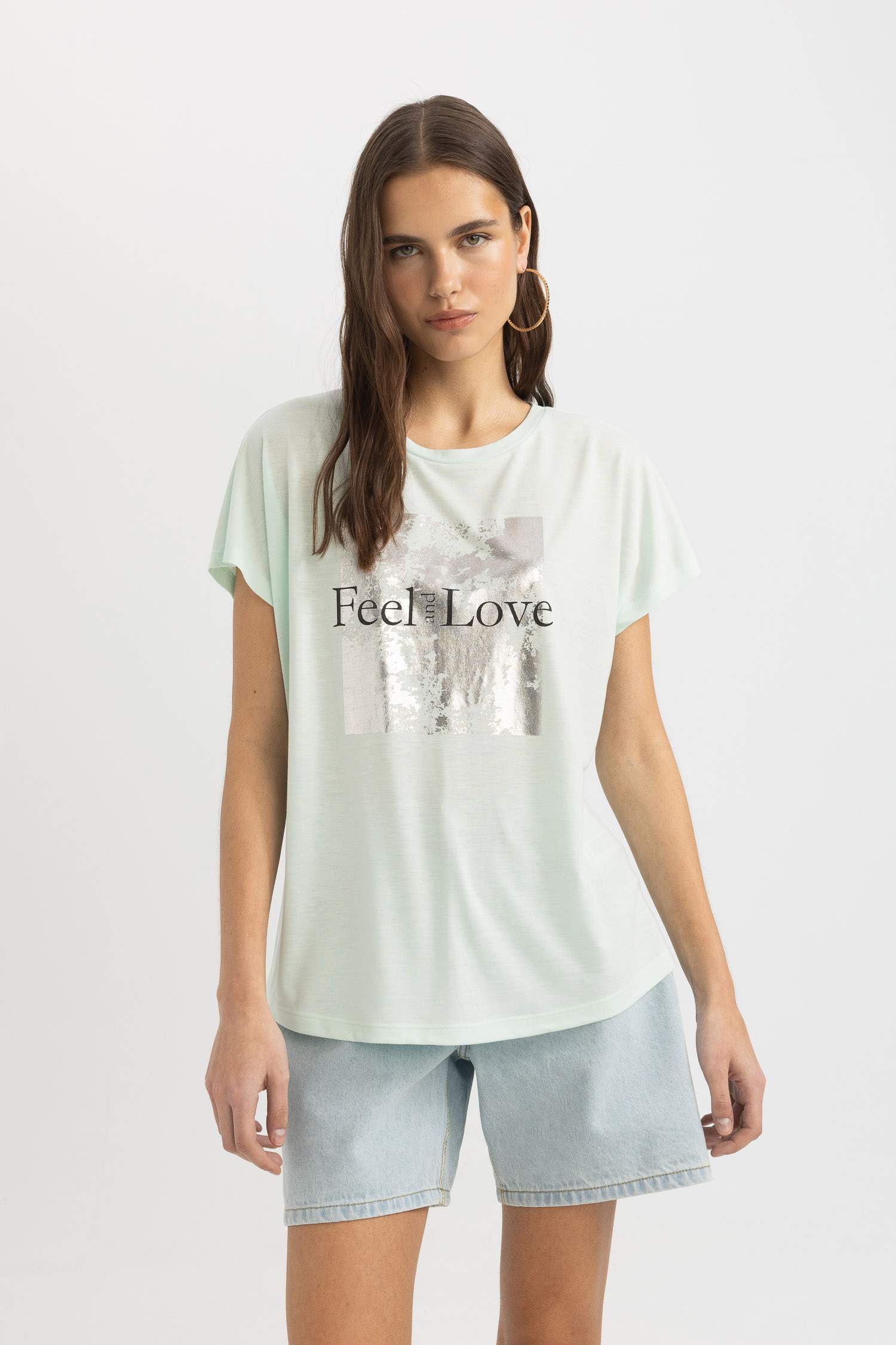 Crew Neck Printed Short Sleeve T-Shirt