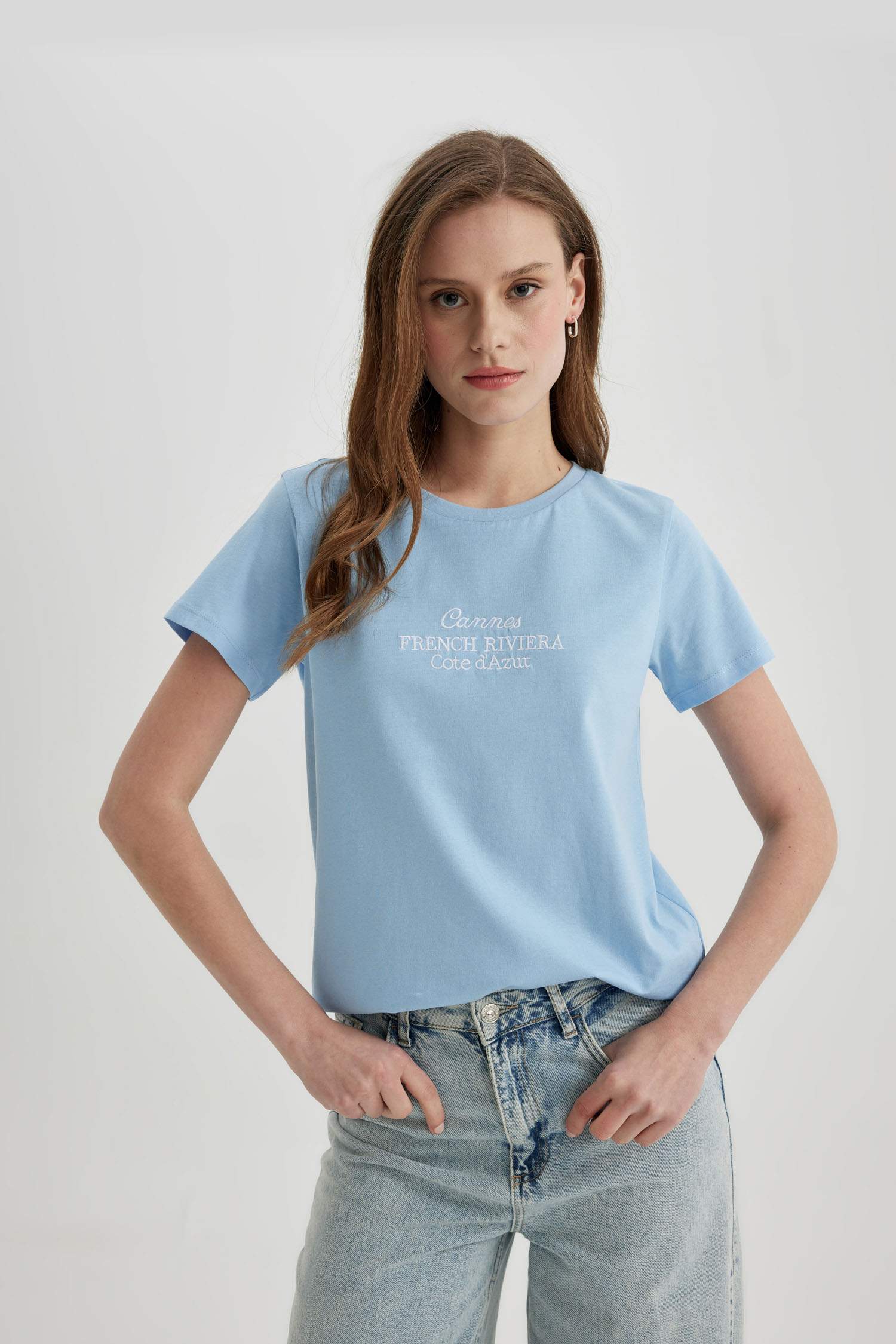 Regular Fit Crew Neck Printed Short Sleeve T-Shirt