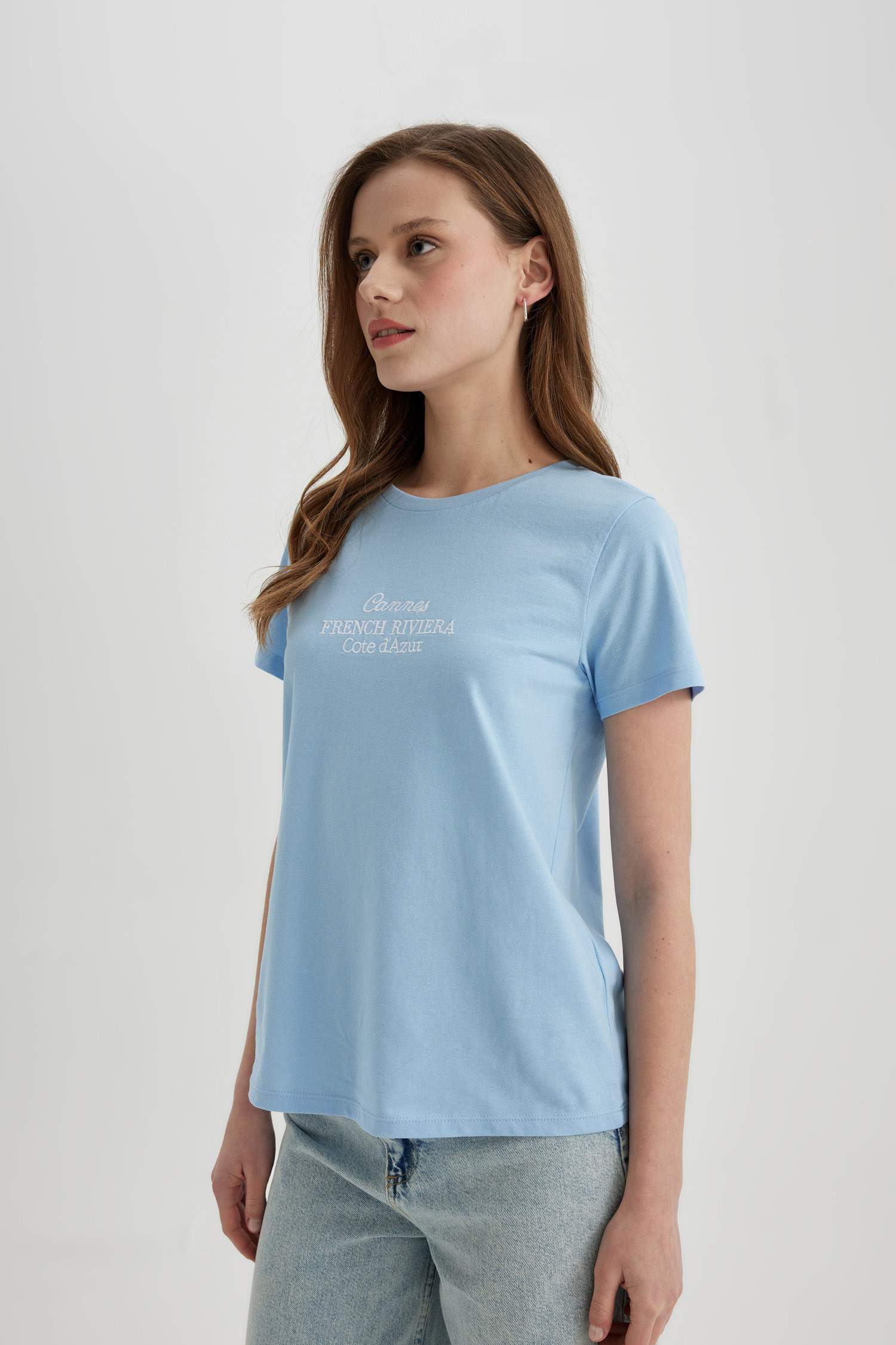 Regular Fit Crew Neck Printed Short Sleeve T-Shirt