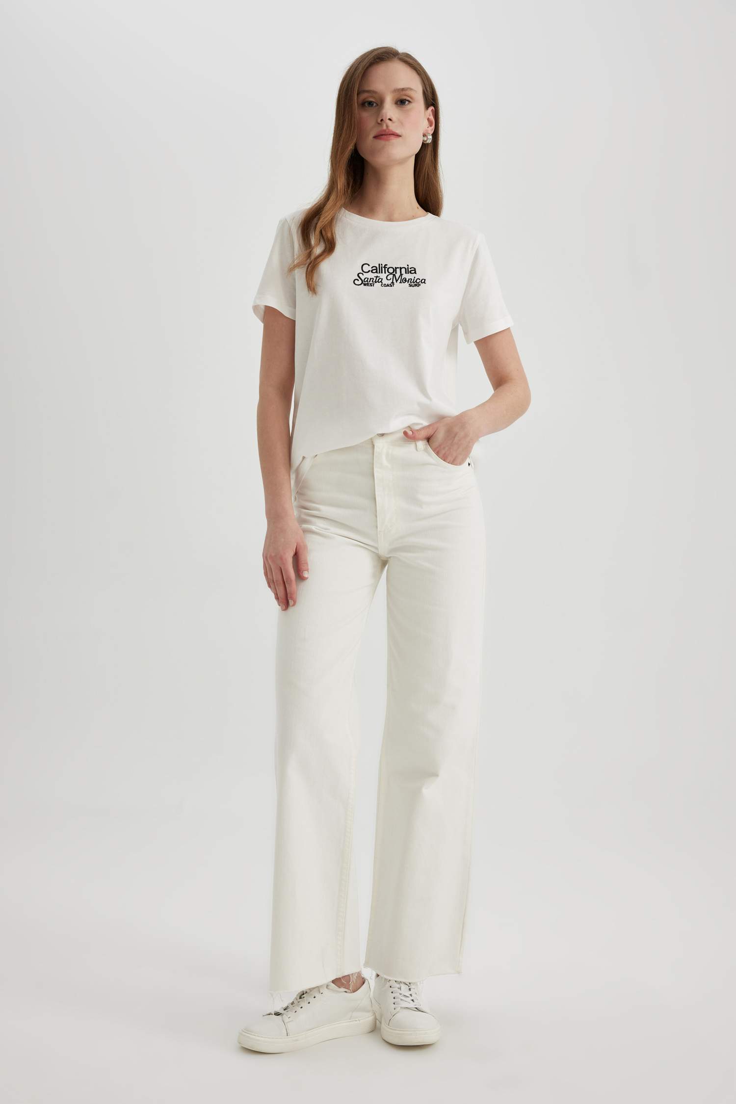 Regular Fit Crew Neck Printed Cotton T-Shirt