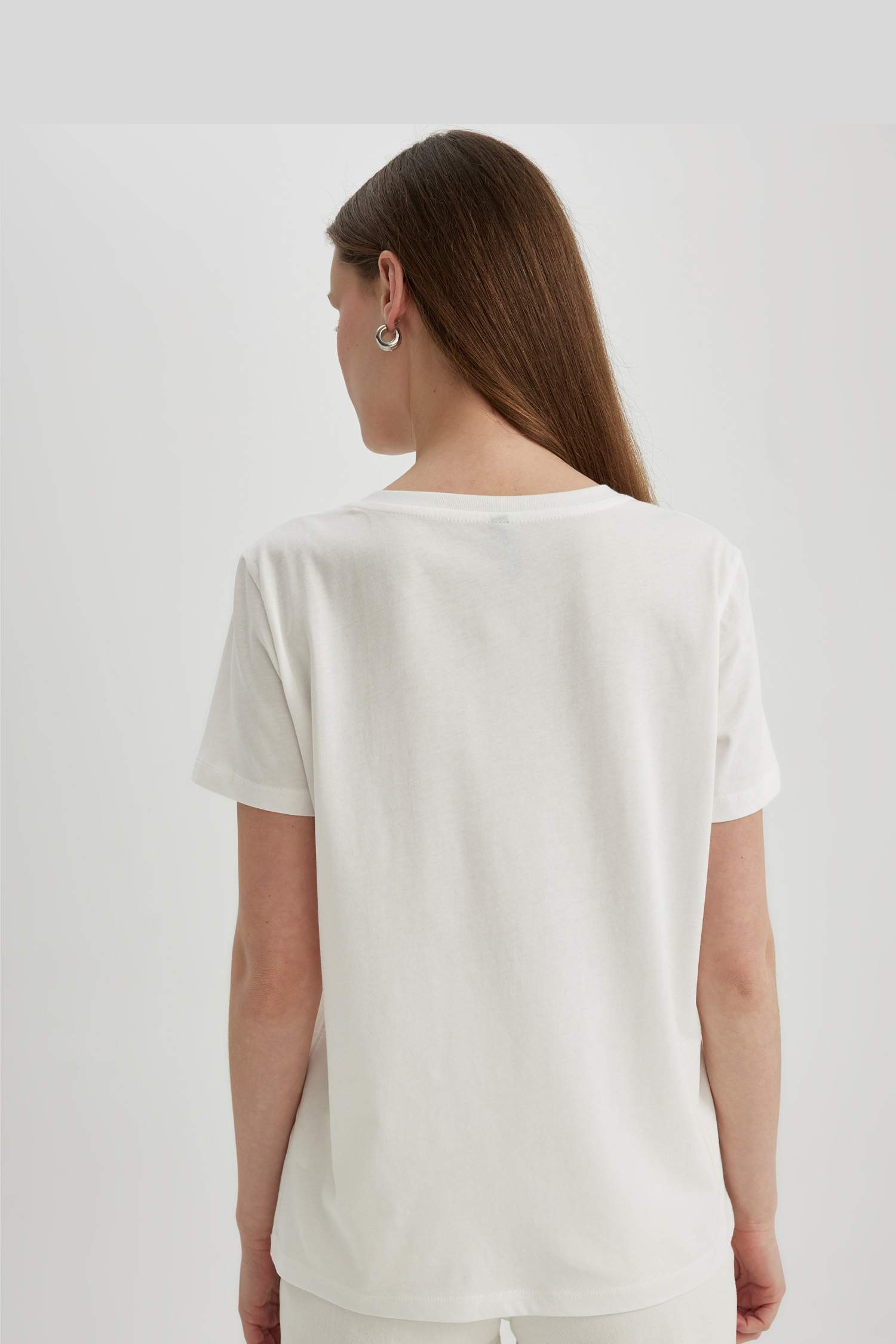 Regular Fit Crew Neck Printed Cotton T-Shirt