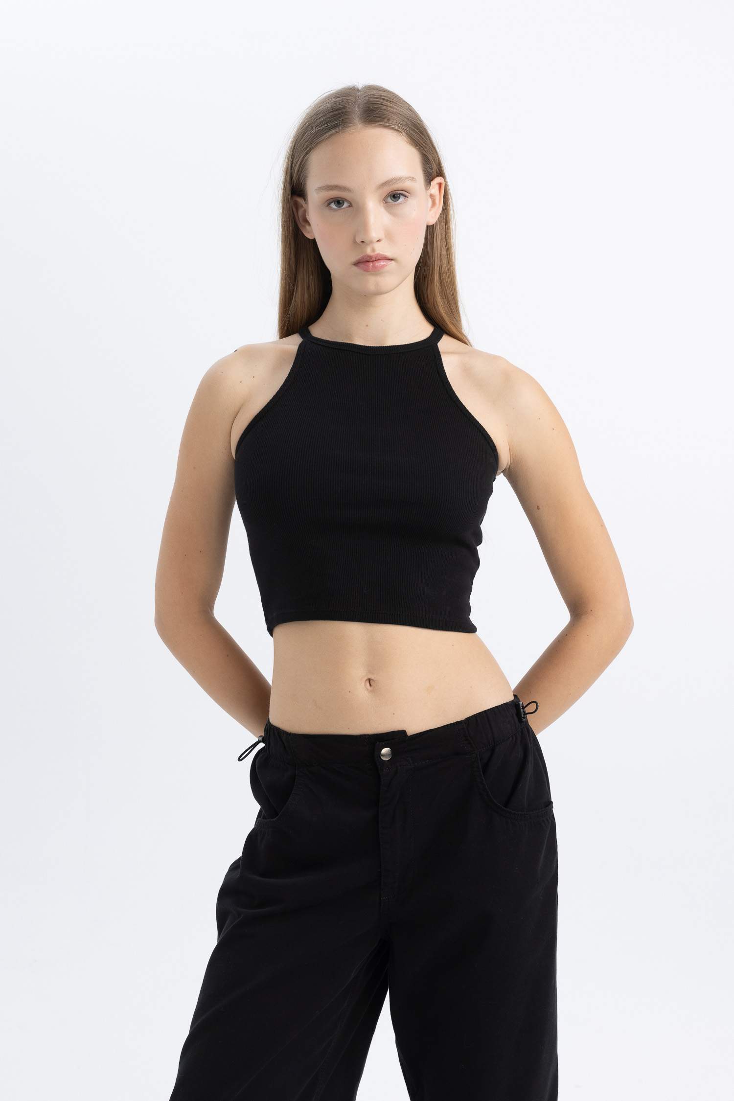 Fitted Ribbed Camisole Crop Top