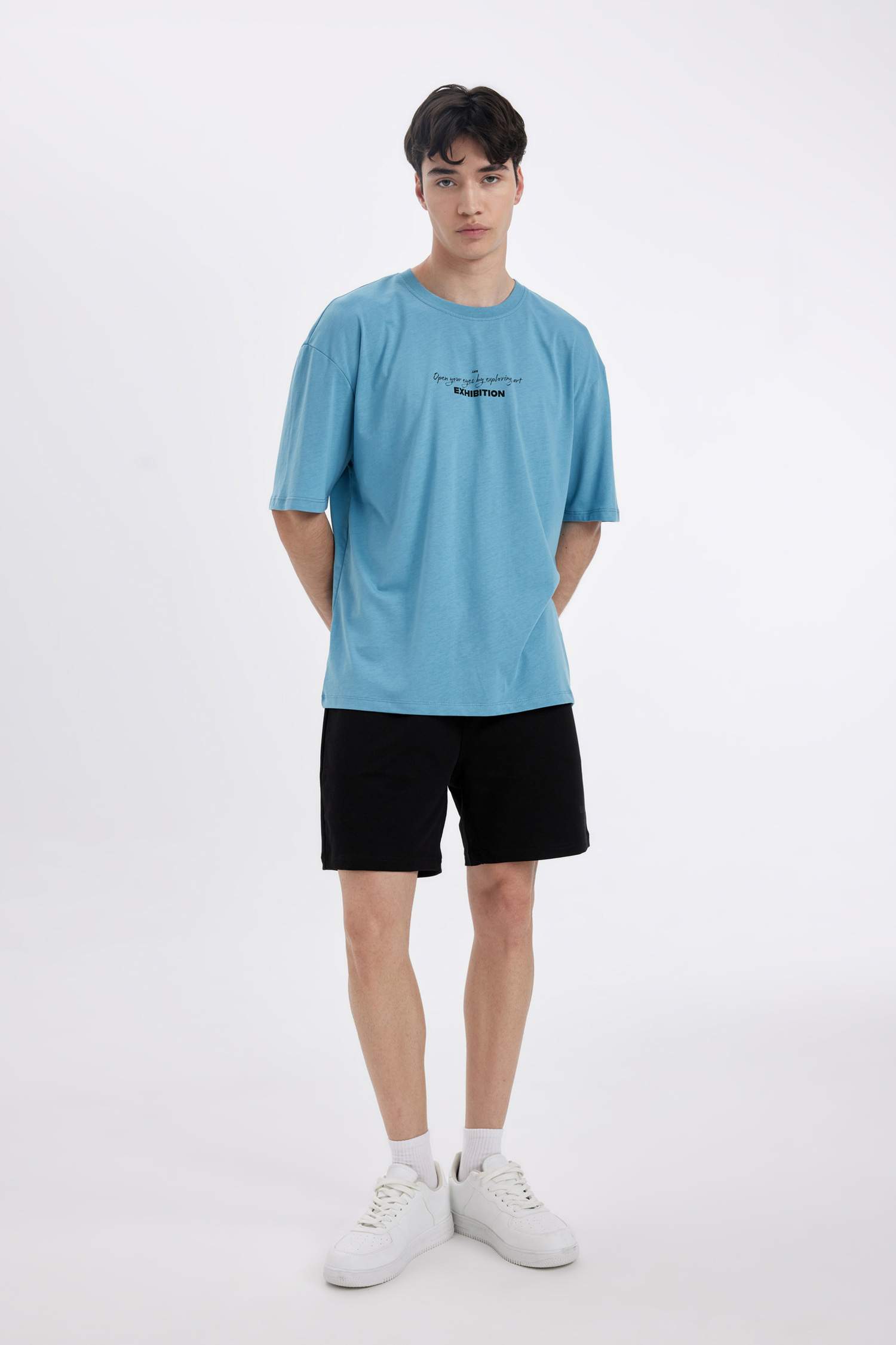 Oversize Fit Crew Neck Printed Short Sleeve T-Shirt