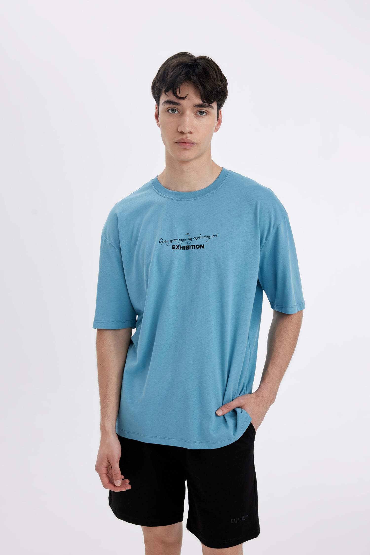 Oversize Fit Crew Neck Printed Short Sleeve T-Shirt