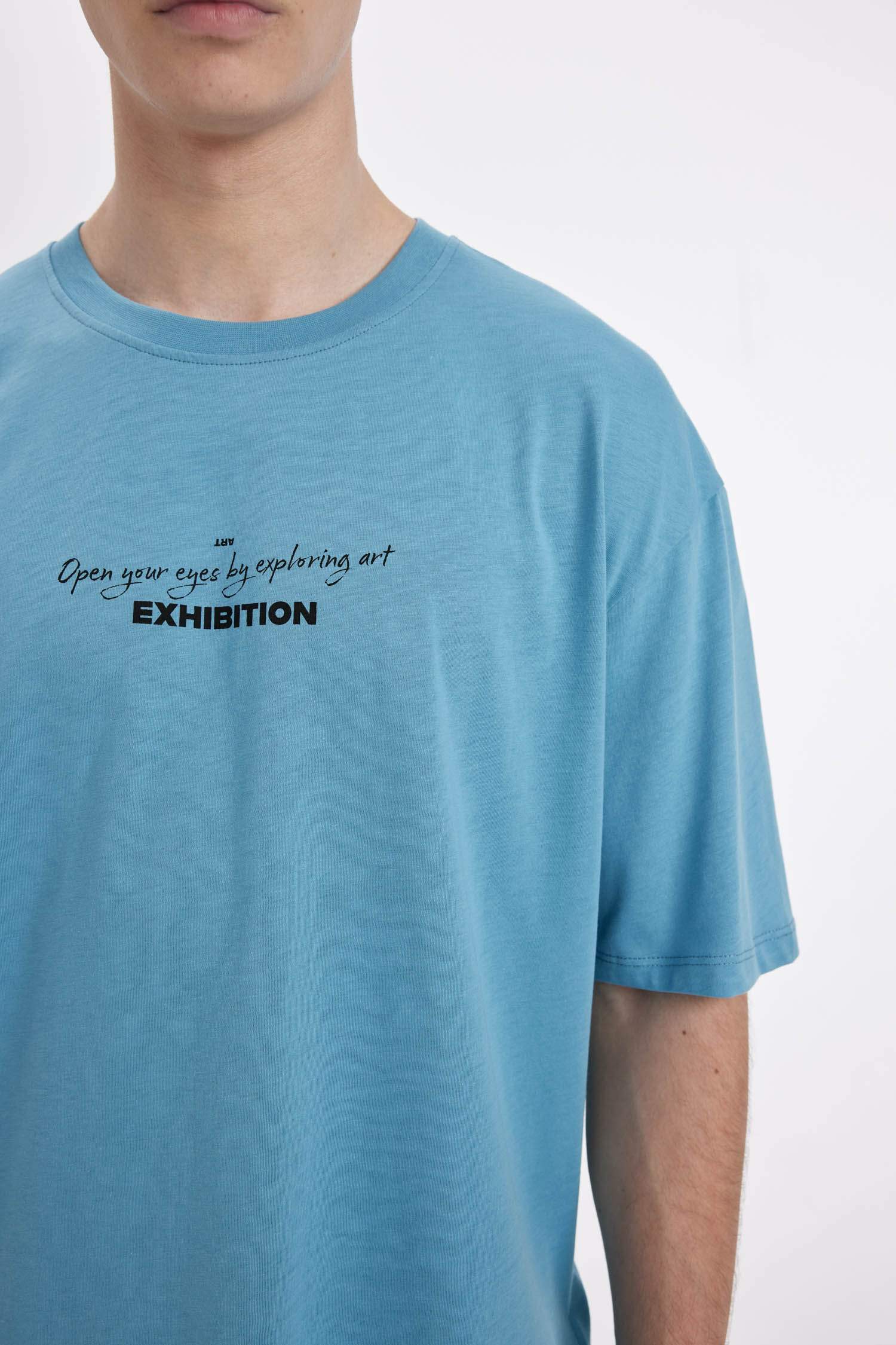 Oversize Fit Crew Neck Printed Short Sleeve T-Shirt