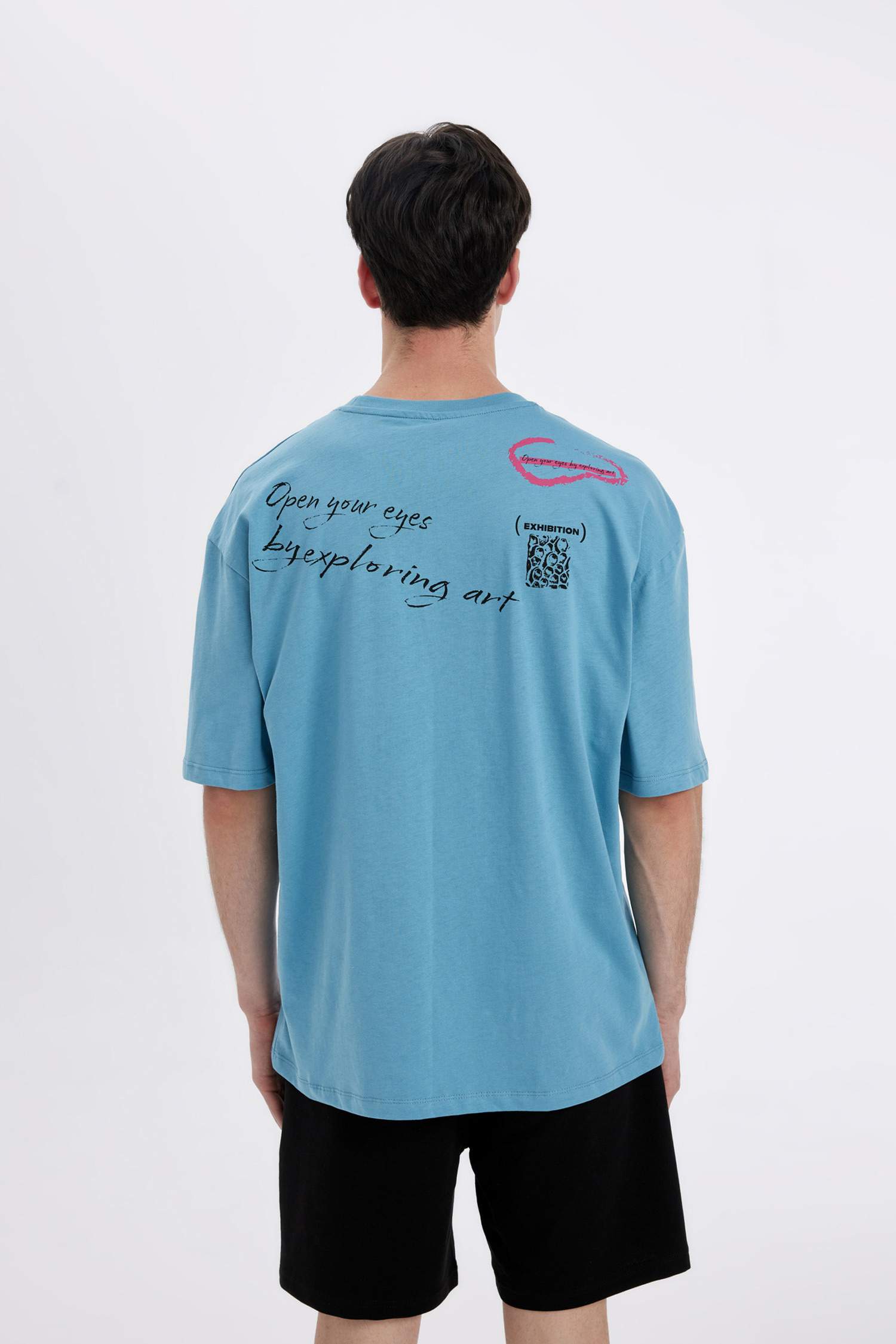 Oversize Fit Crew Neck Printed Short Sleeve T-Shirt