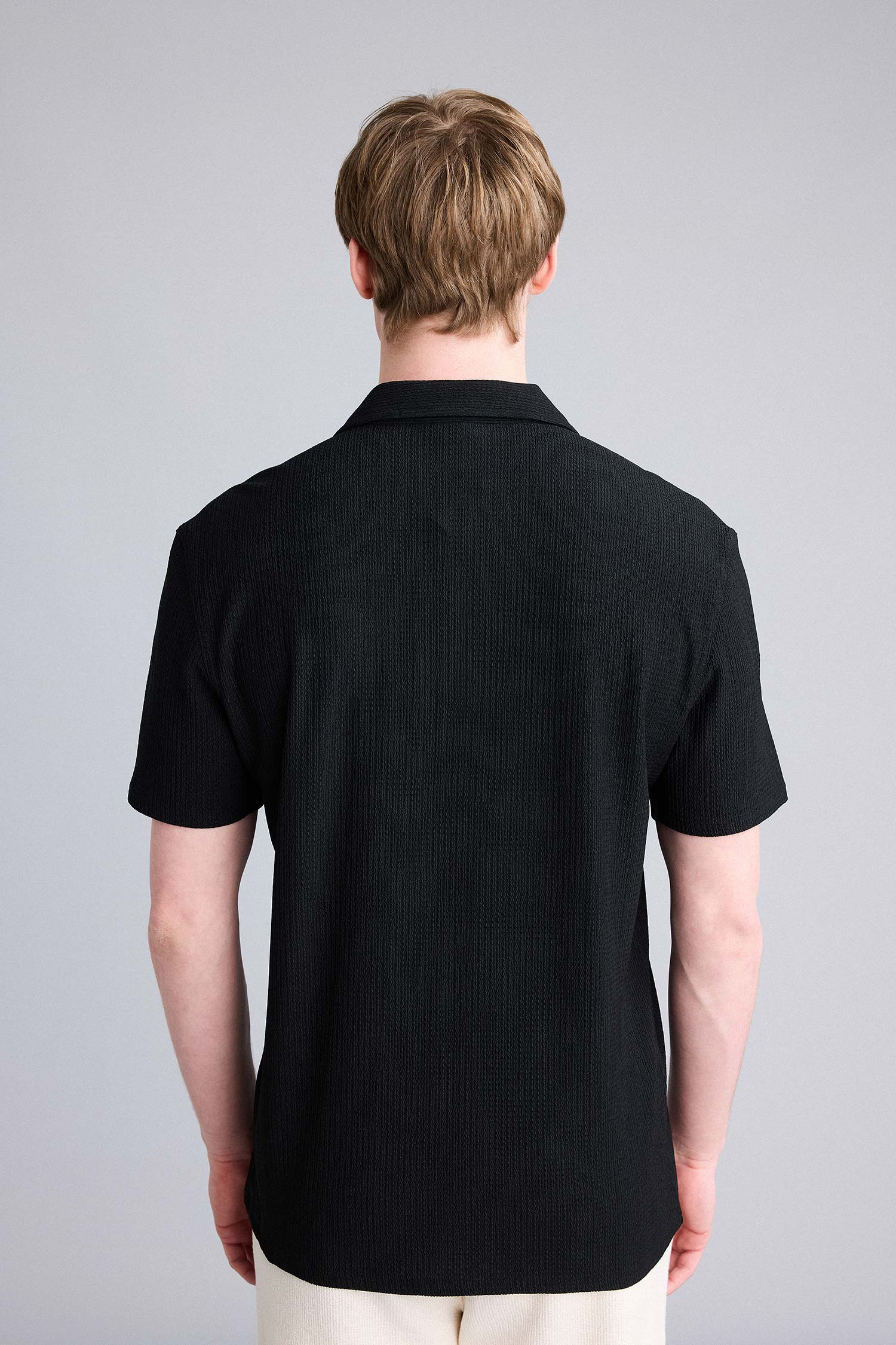 DeFacto Ultra Yumuşak Modern Fit Dokulu Penye Gömlek görsel 5