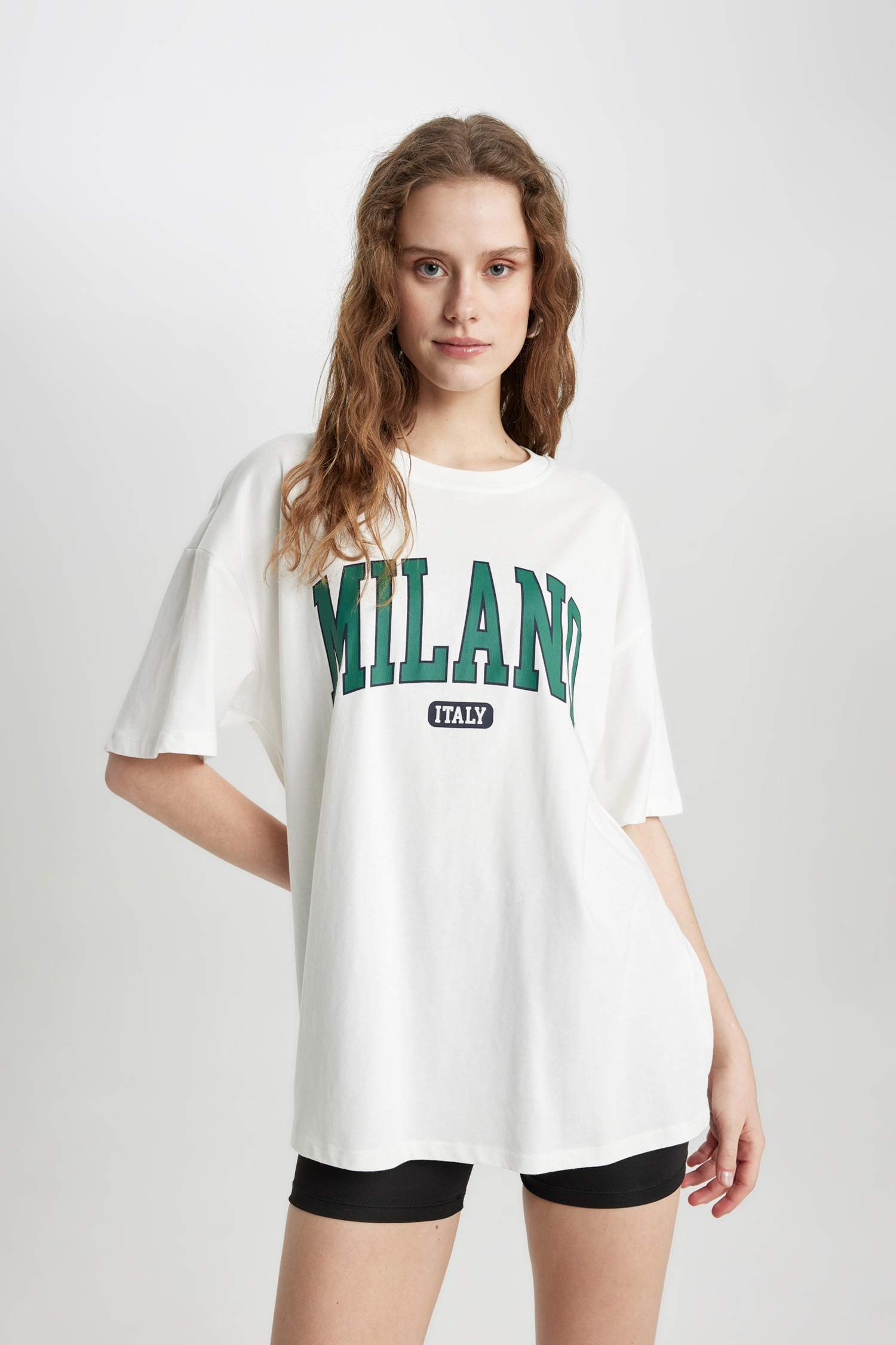 T-Shirt Oversize Imprimé Col Rond Manches Courtes