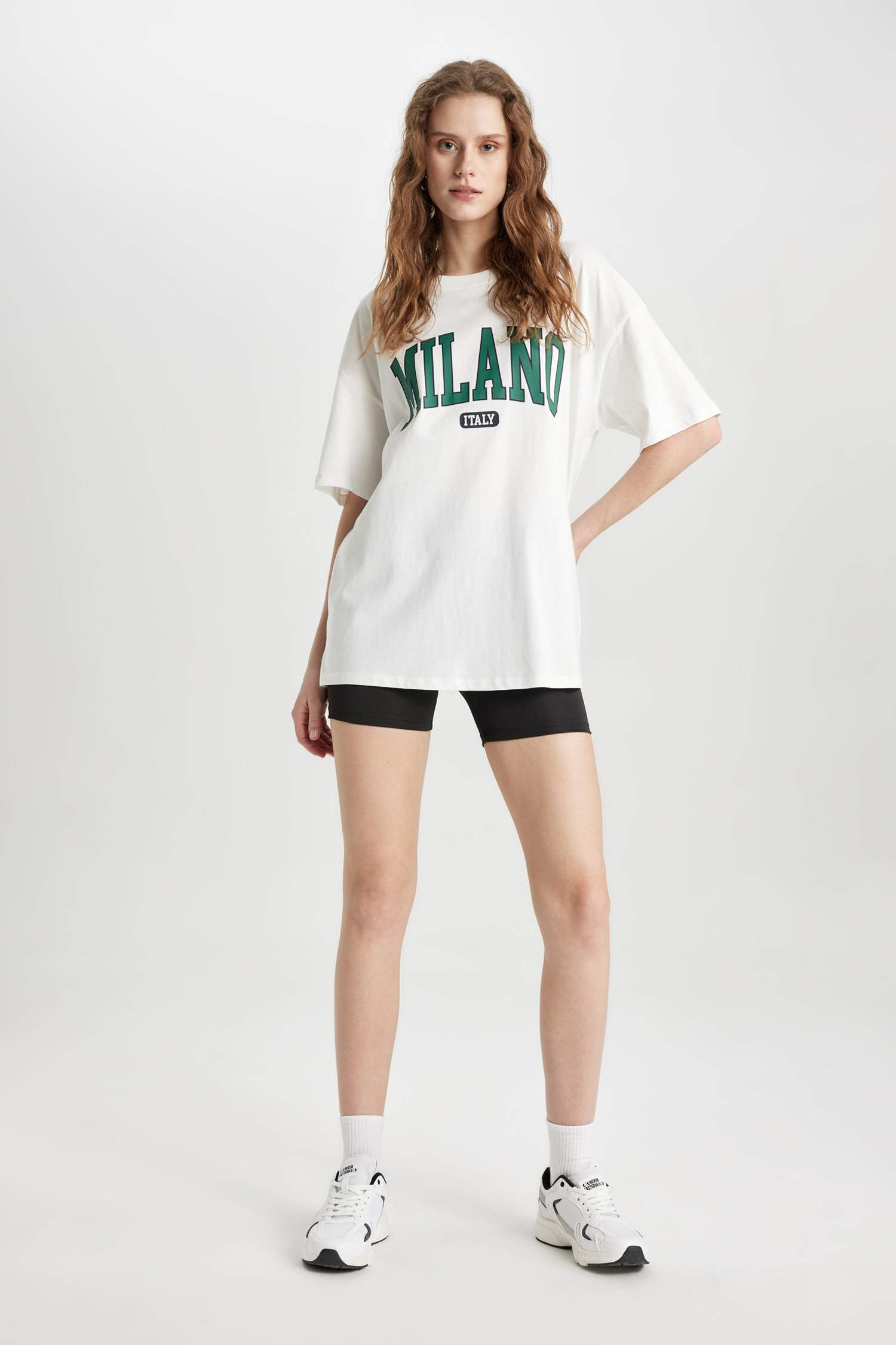 T-Shirt Oversize Imprimé Col Rond Manches Courtes