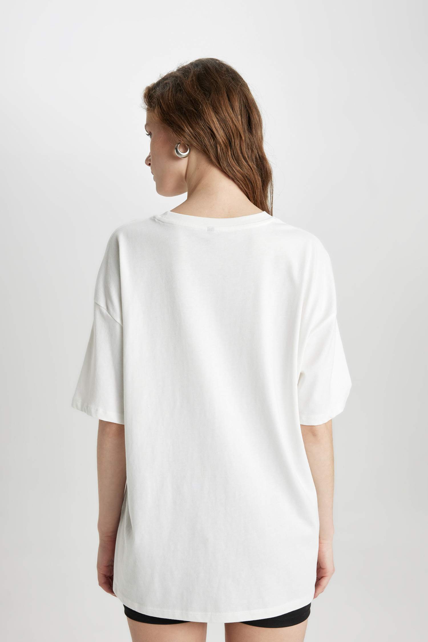 T-Shirt Oversize Imprimé Col Rond Manches Courtes