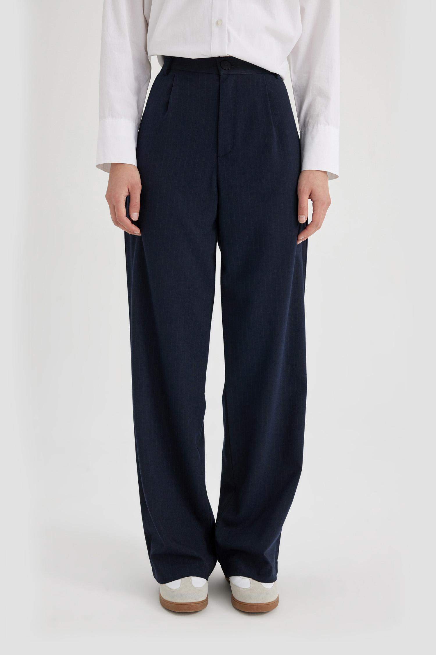 Wide Leg Pocketed Basic Classic Pants