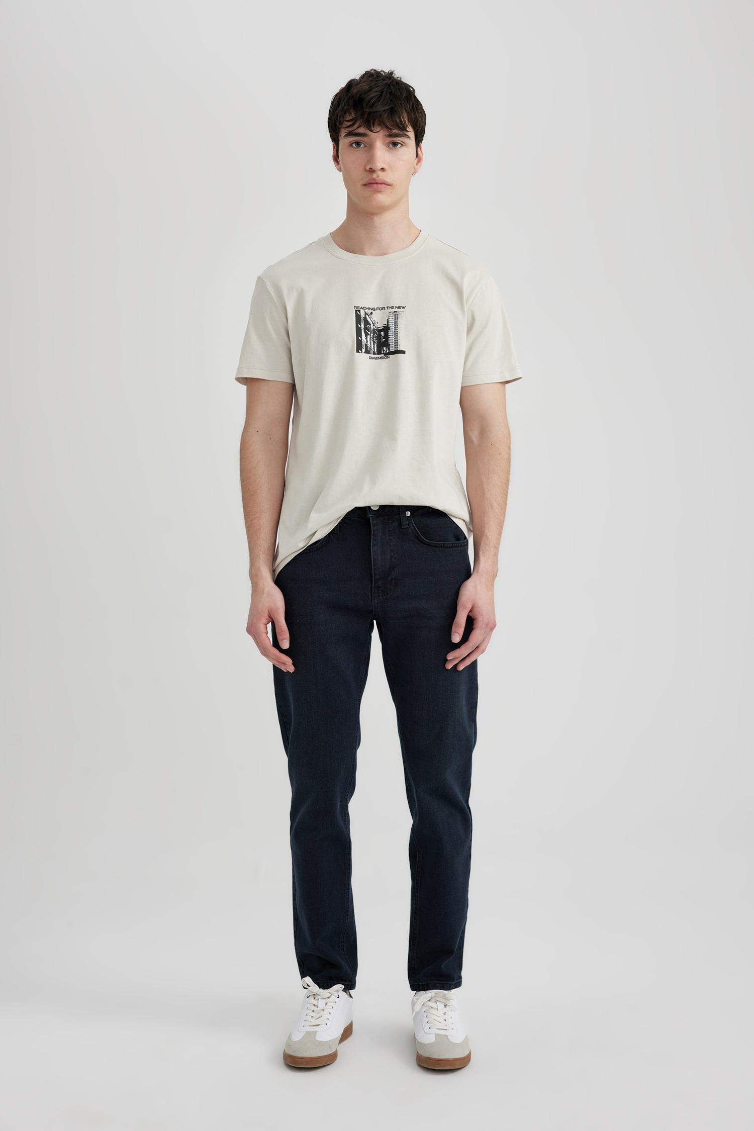 Slim Tapered Fit Dar Kalıp Normal Bel Daralan Paça Jean Pantolon