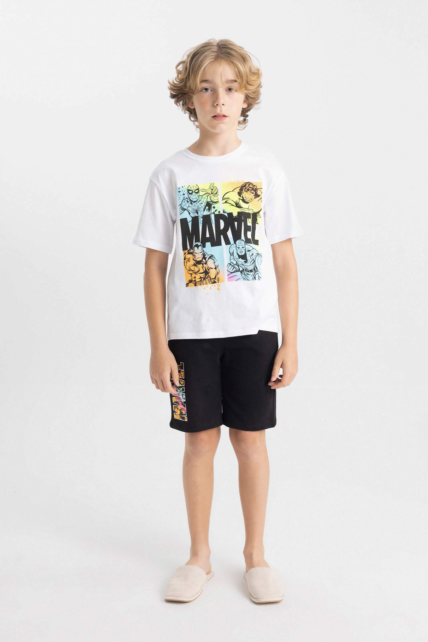 Boy Marvel Comics T-Shirt Shorts 2 Piece Set
