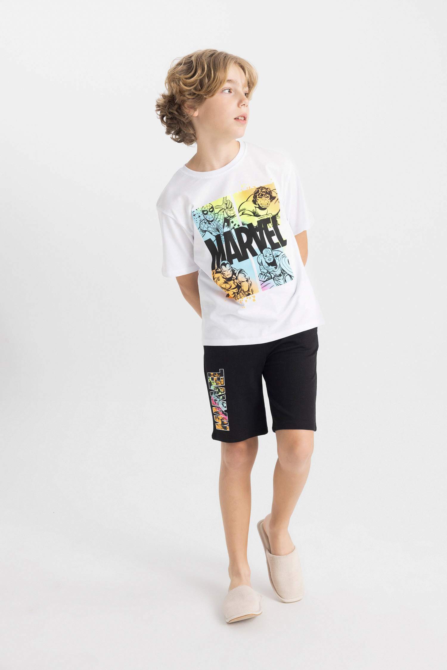 Boy Marvel Comics T-Shirt Shorts 2 Piece Set
