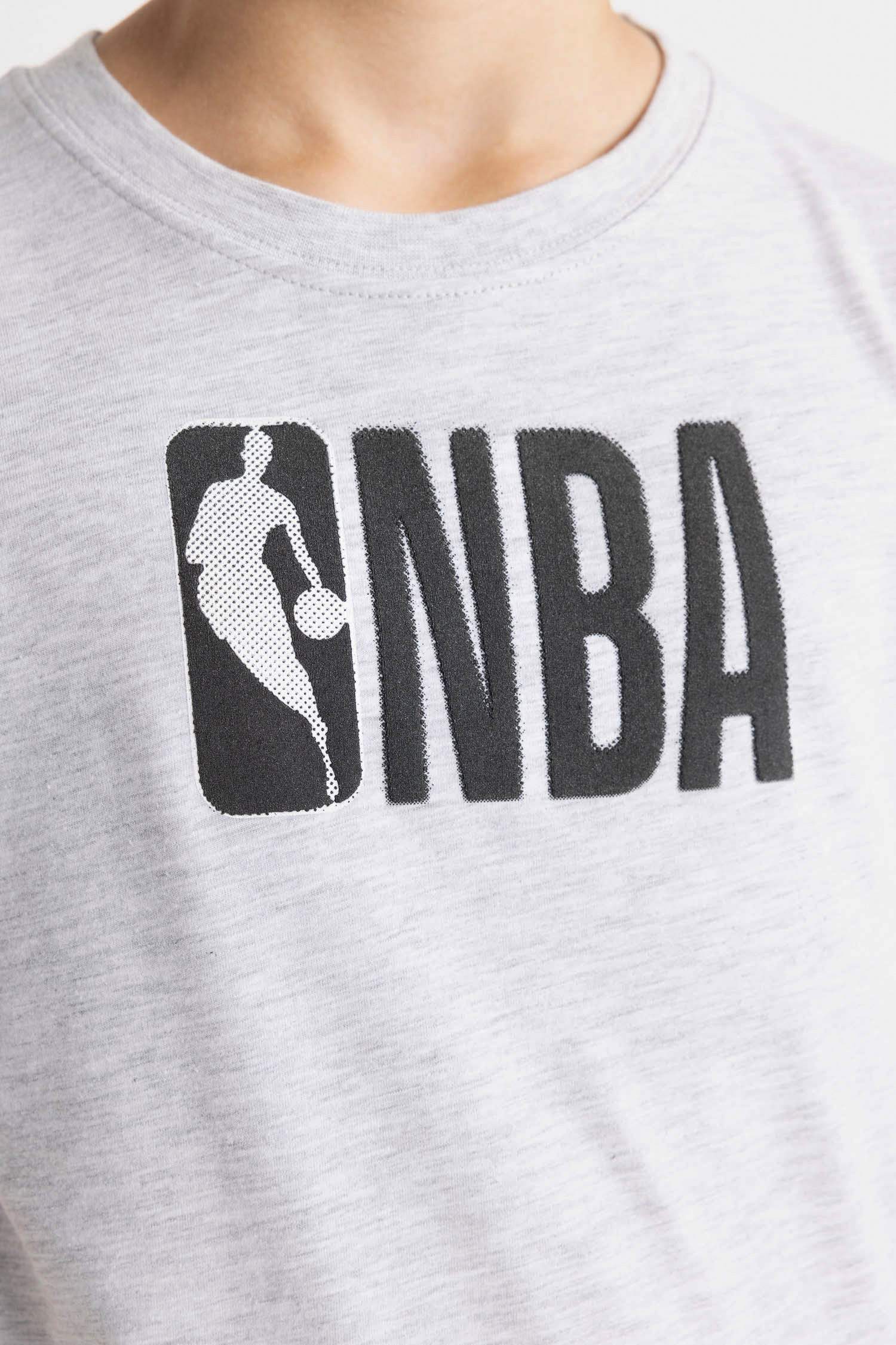Erkek Çocuk NBA Wordmark Bisiklet Yaka Kısa Kollu Tişört