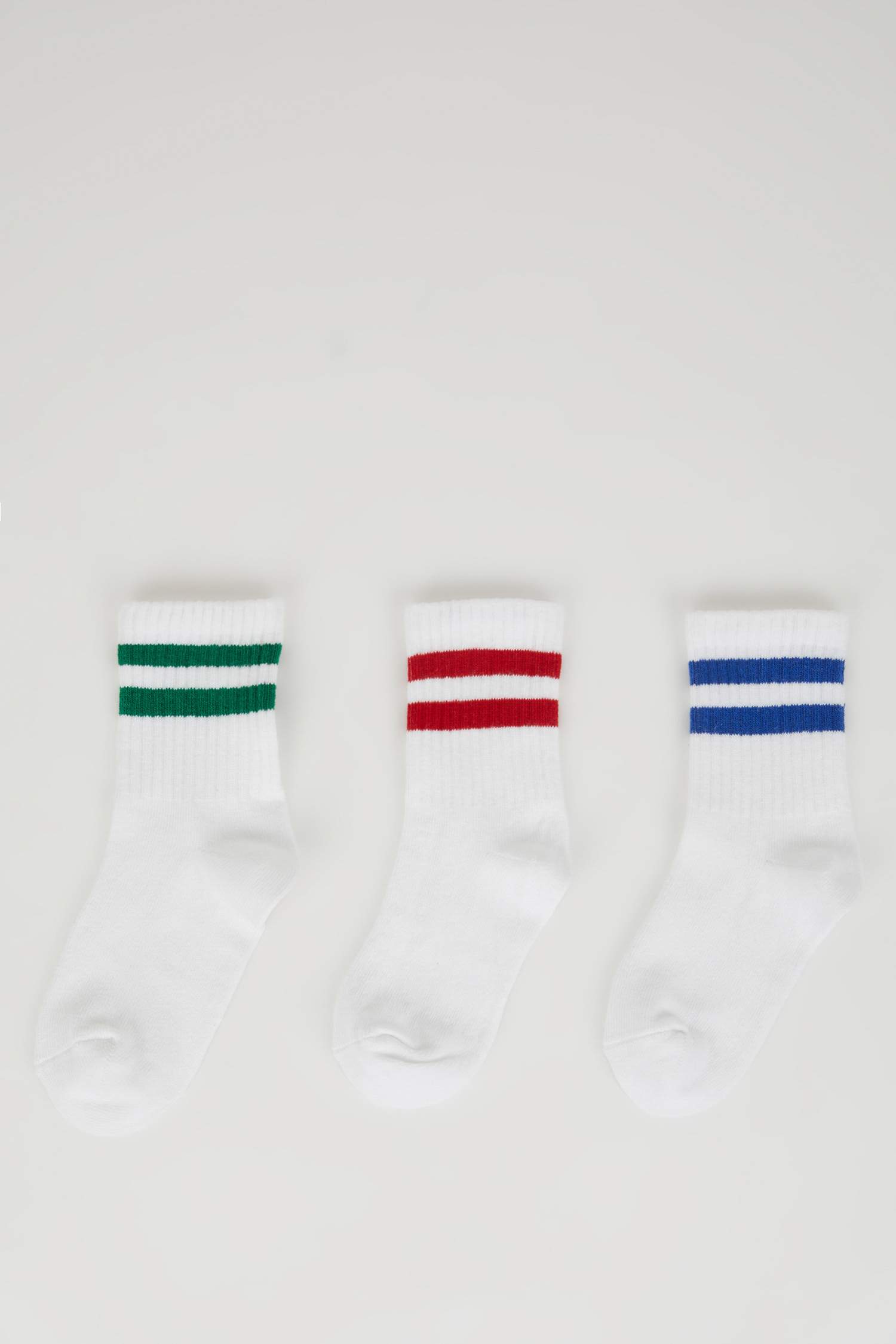 جوارب أولاد طويلة من قطن - 3 قطع